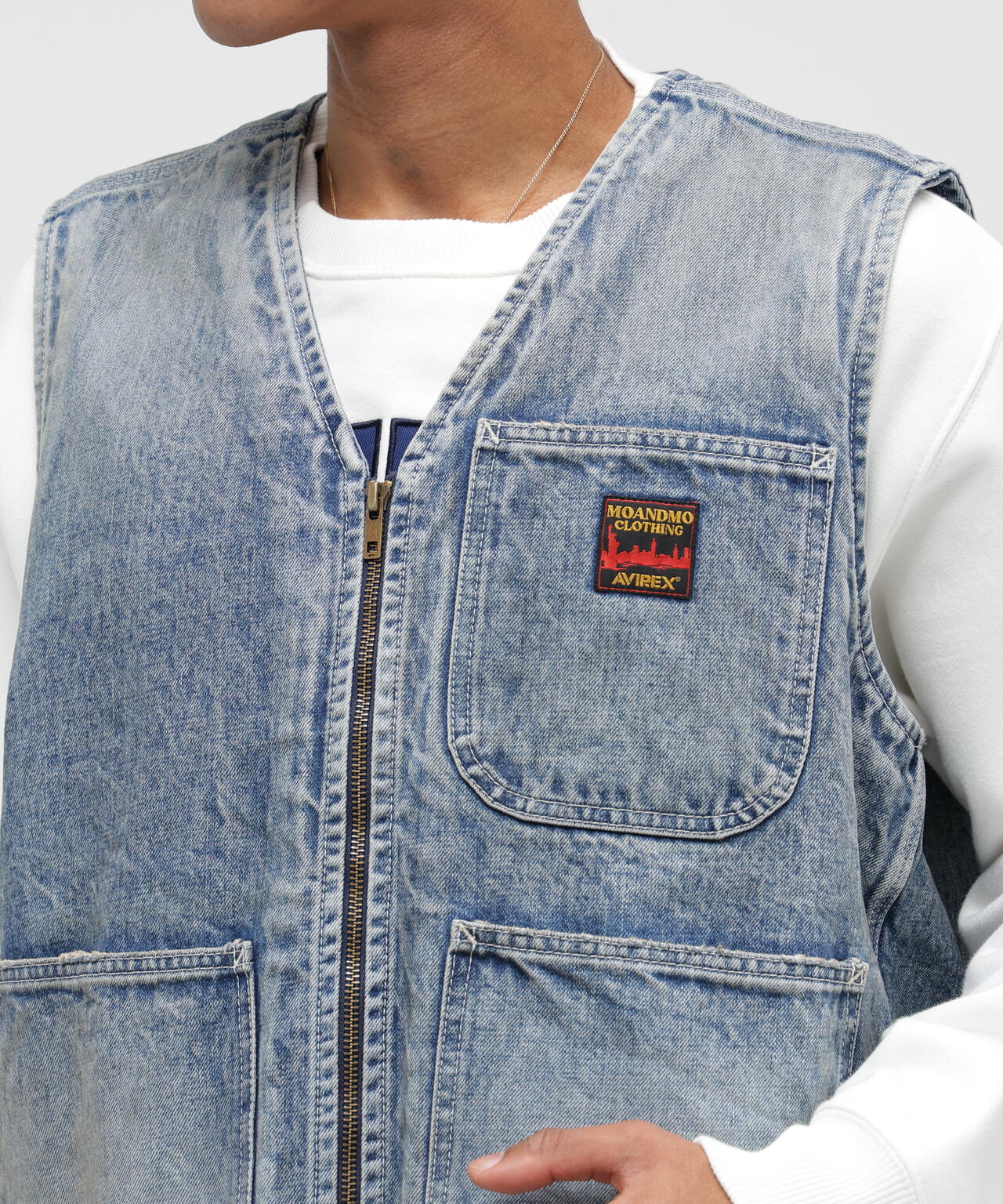 《AVIREX｜MOANDMO CLOTHING》DENIM WORK VEST