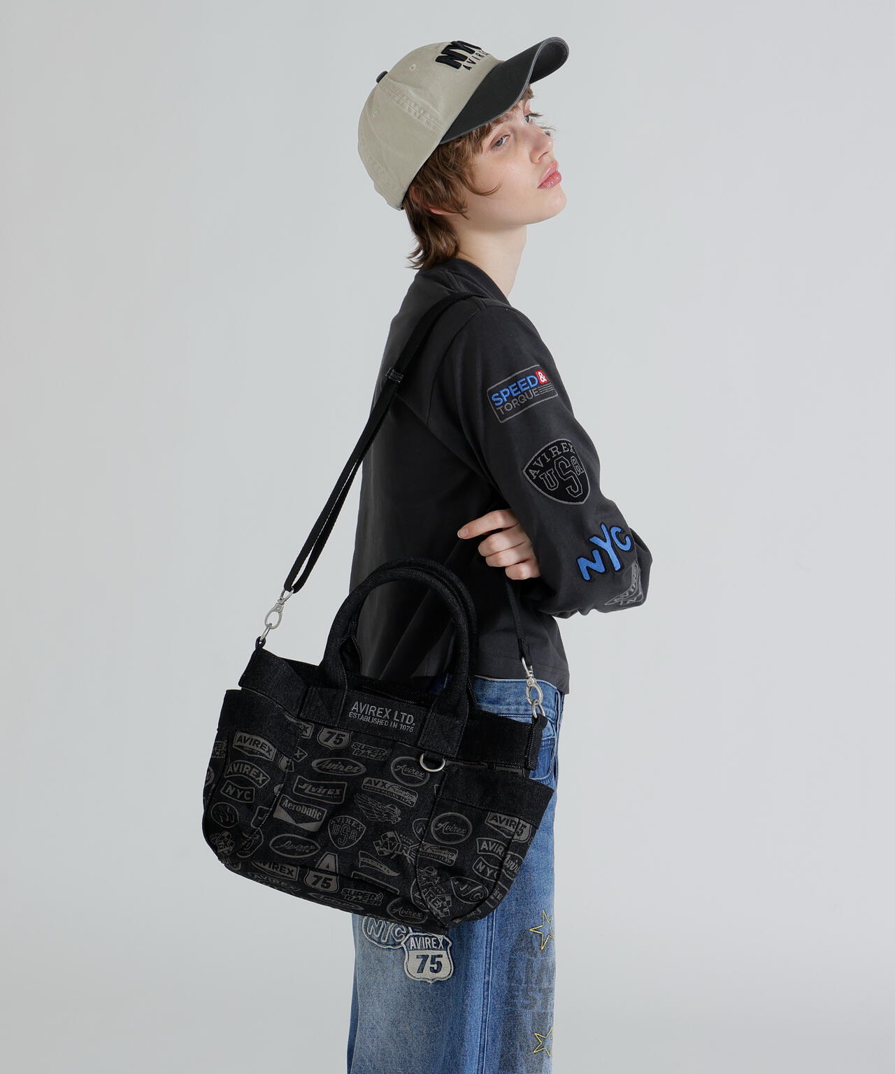 直営店限定》DENIM PATTERN MINI TOTE BAG | AVIREX（アヴィレックス