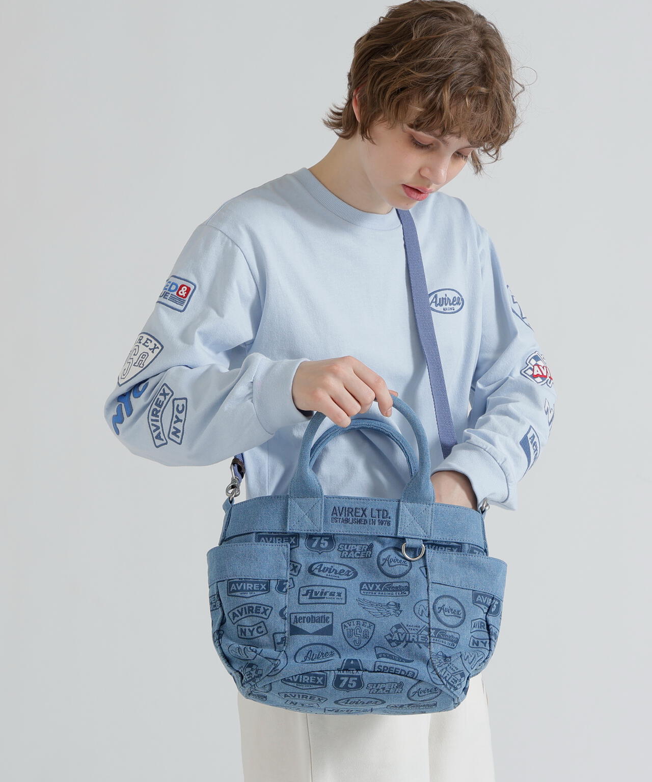 直営店限定》DENIM PATTERN MINI TOTE BAG | AVIREX（アヴィレックス