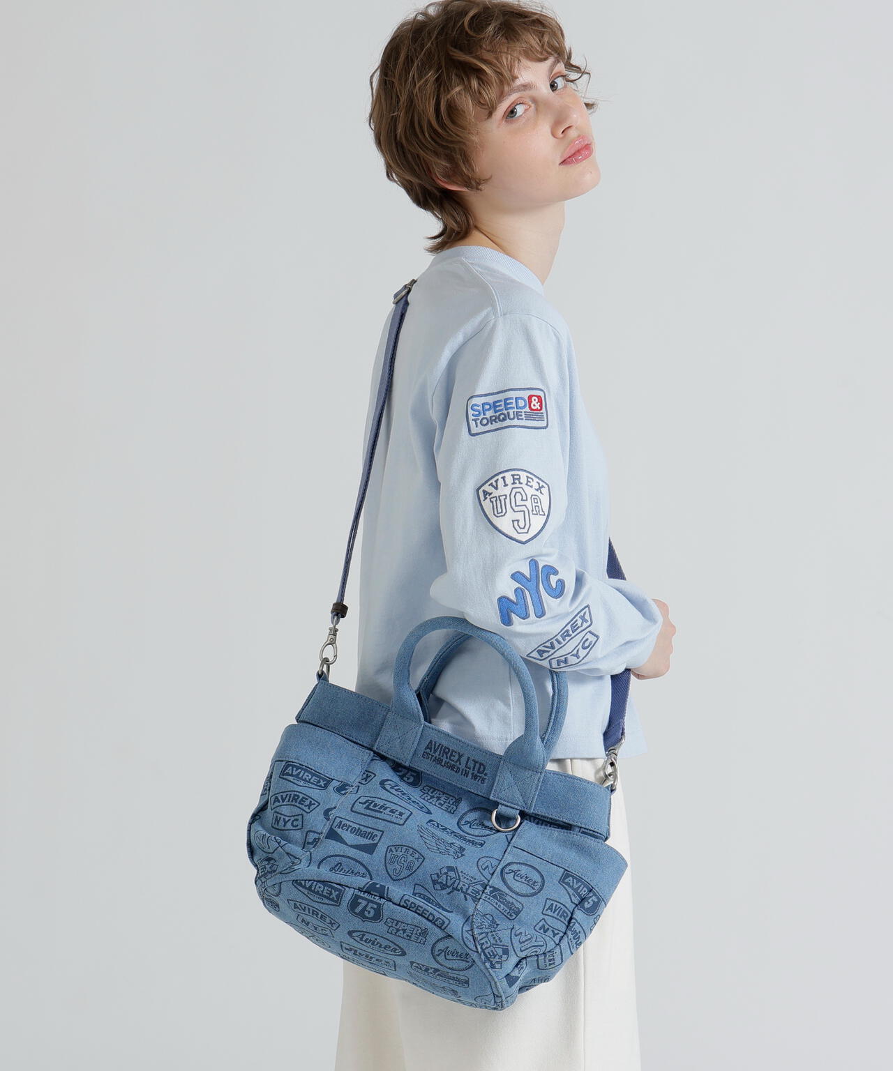 直営店限定》DENIM PATTERN MINI TOTE BAG | AVIREX（アヴィレックス