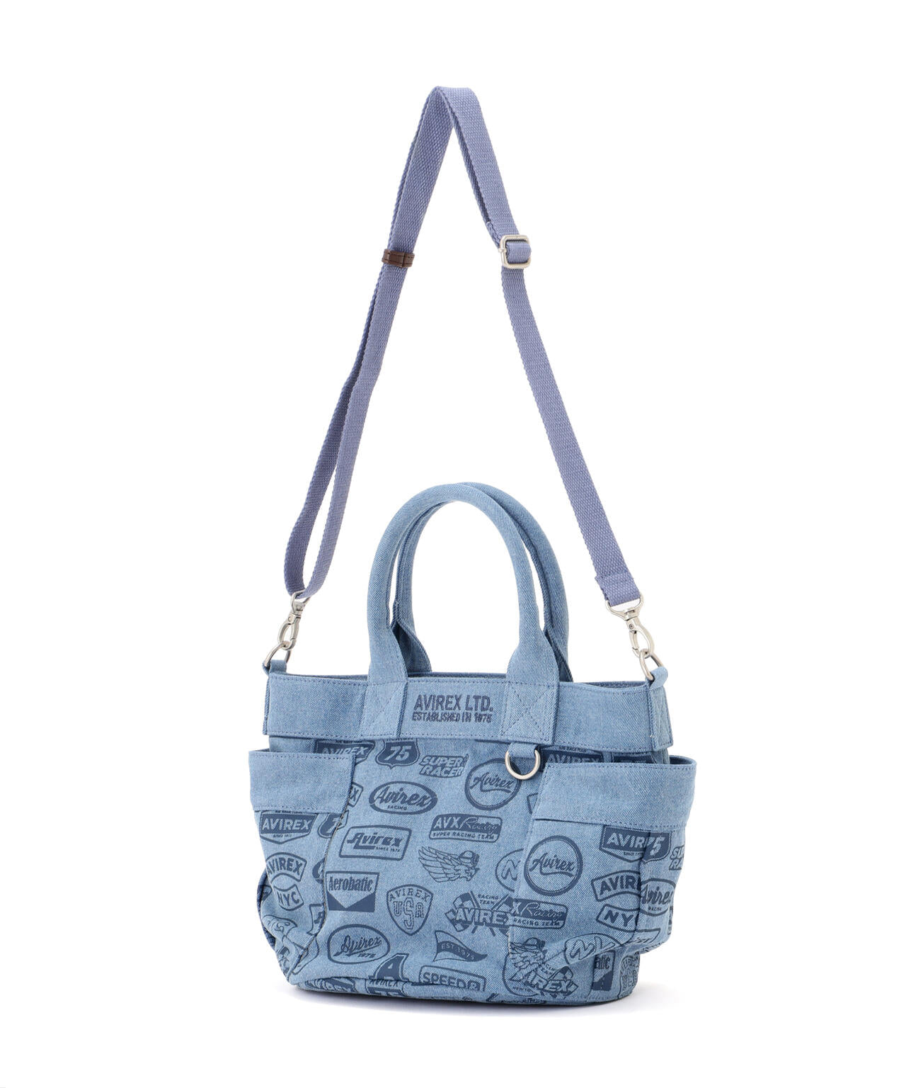 AVIREX 水色 トートバッグ 直営店限定》DENIM PATTERN MINI TOTE BAG | AVIREX（アヴィレックス