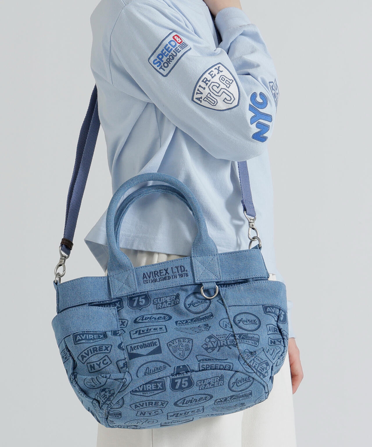 直営店限定》DENIM PATTERN MINI TOTE BAG | AVIREX（アヴィレックス