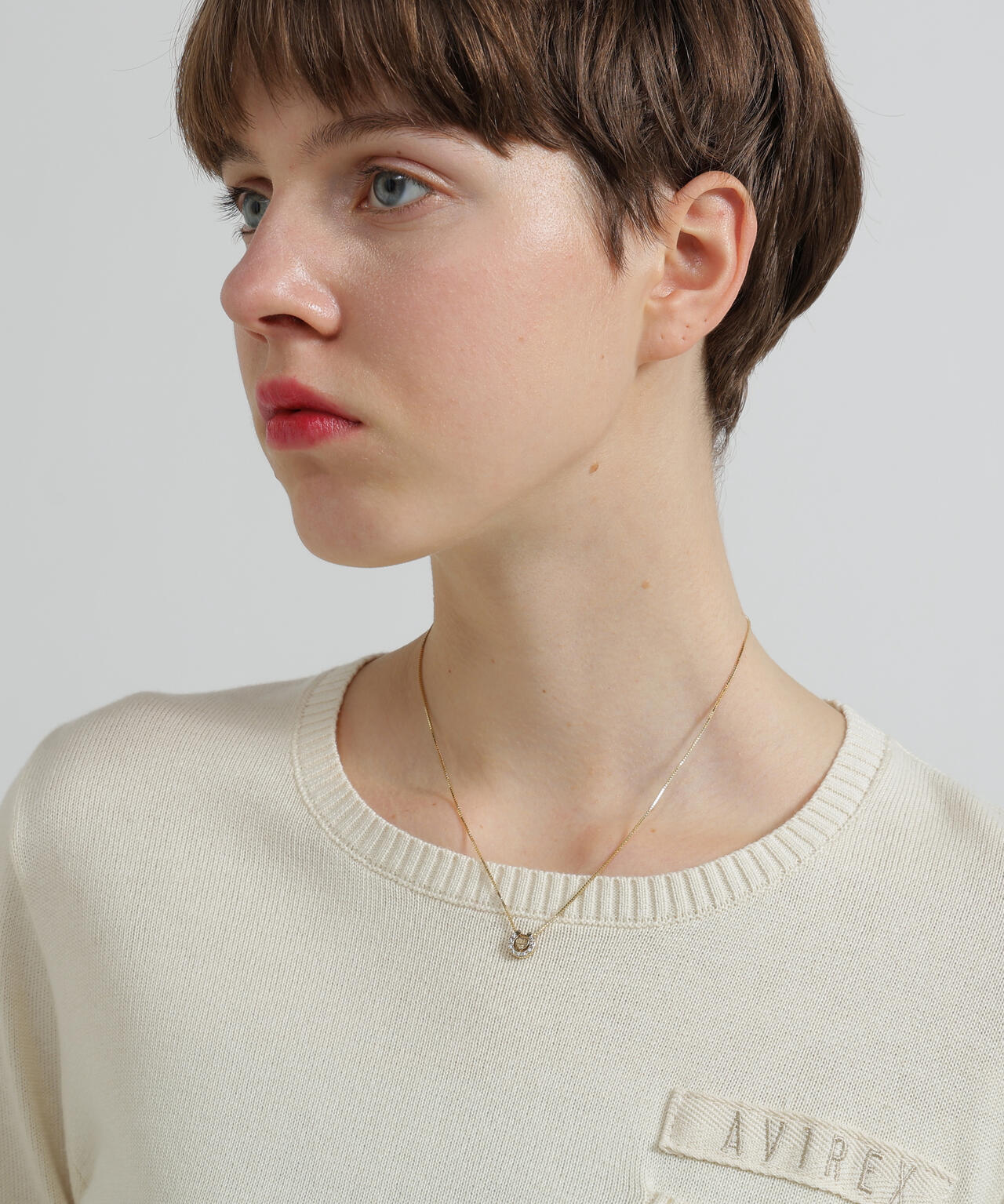 HEART HORSESHOE CZ NECKLACE（GOLD) by J.H.M CO.LTD. | AVIREX