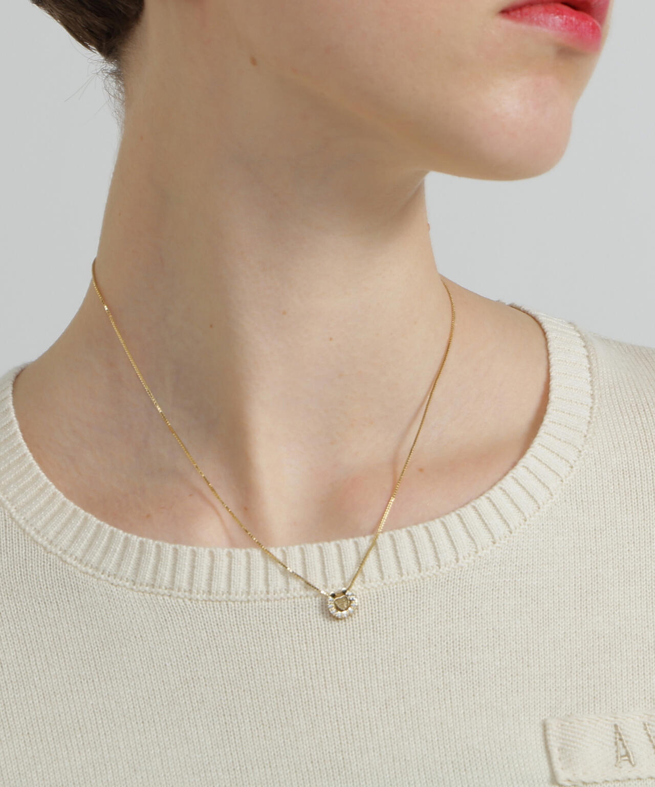 HEART HORSESHOE CZ NECKLACE（GOLD) by J.H.M CO.LTD. | AVIREX