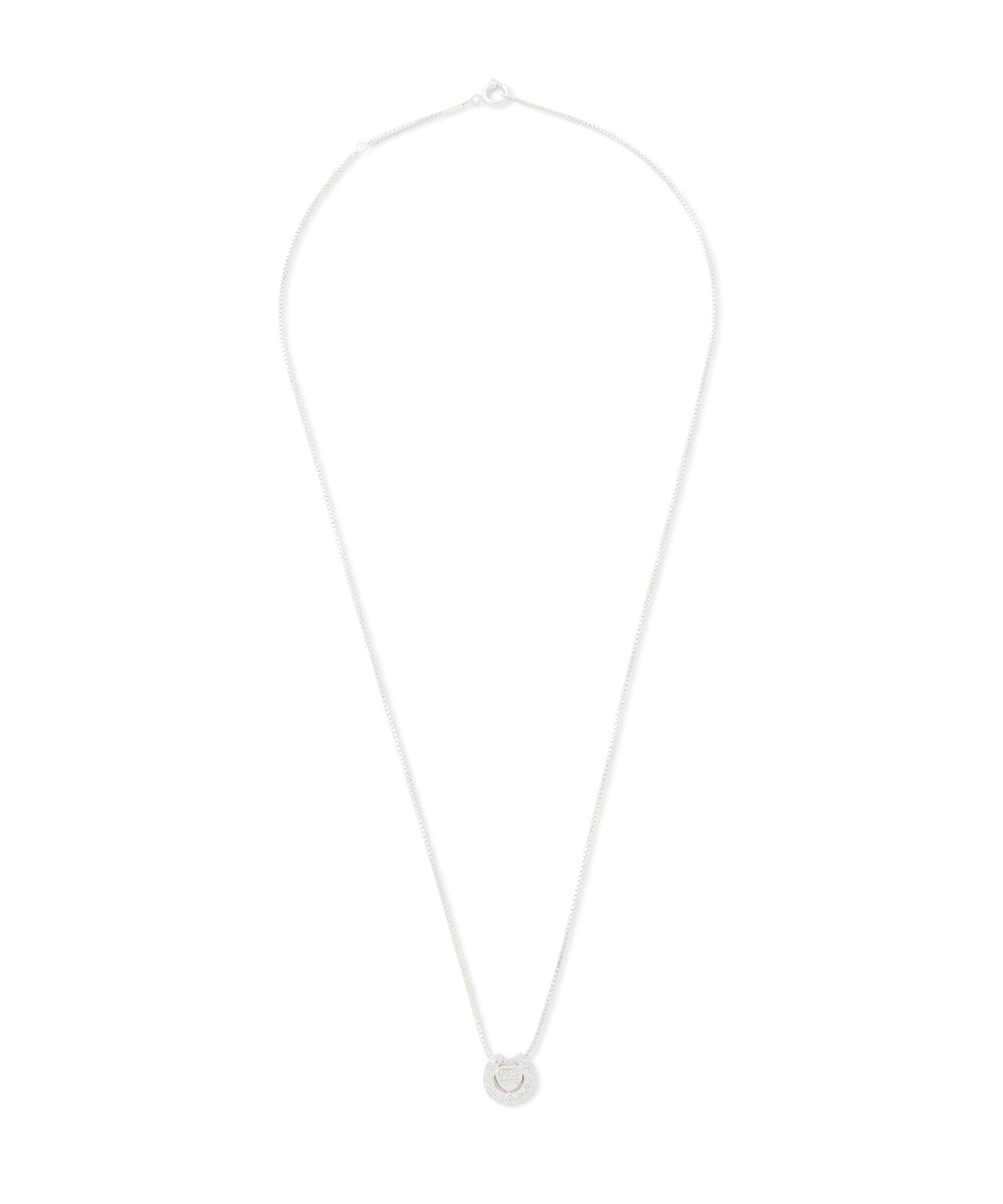 HEART HORSESHOE CZ NECKLACE（SILVER) by J.H.M CO.LTD.