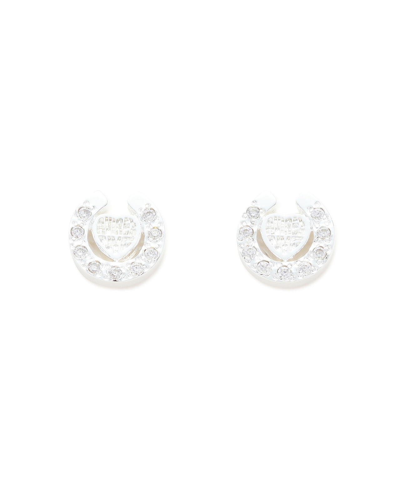 HEART HORSESHOE CZ EARRING by J.H.M CO.LTD. | AVIREX