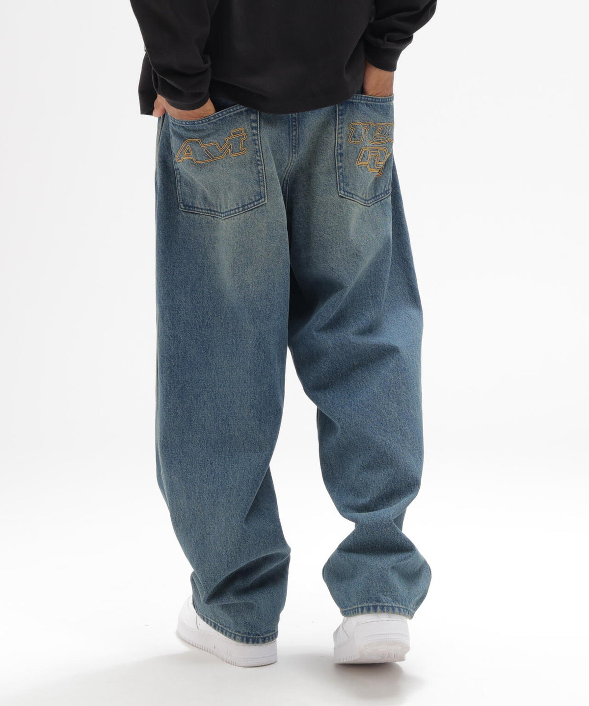 GOALERS EMBROIDERY DENIM PANTS