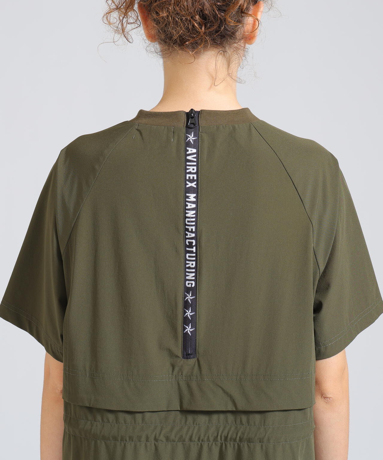 直営店限定》RAGLAN SLEEVE LOGO PRINT ZIP ACTIVE ONE PIECE | AVIREX