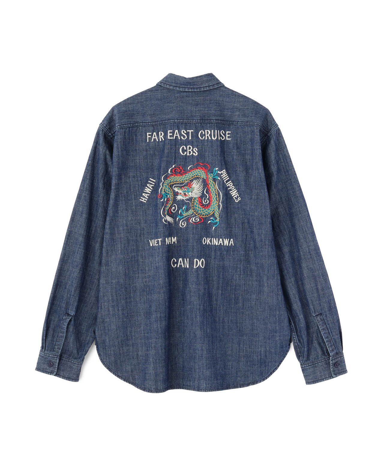 《NAVAL COLLECTION》CHAMBRAY NAVY TOUR LONG SLEEVE SHIRT