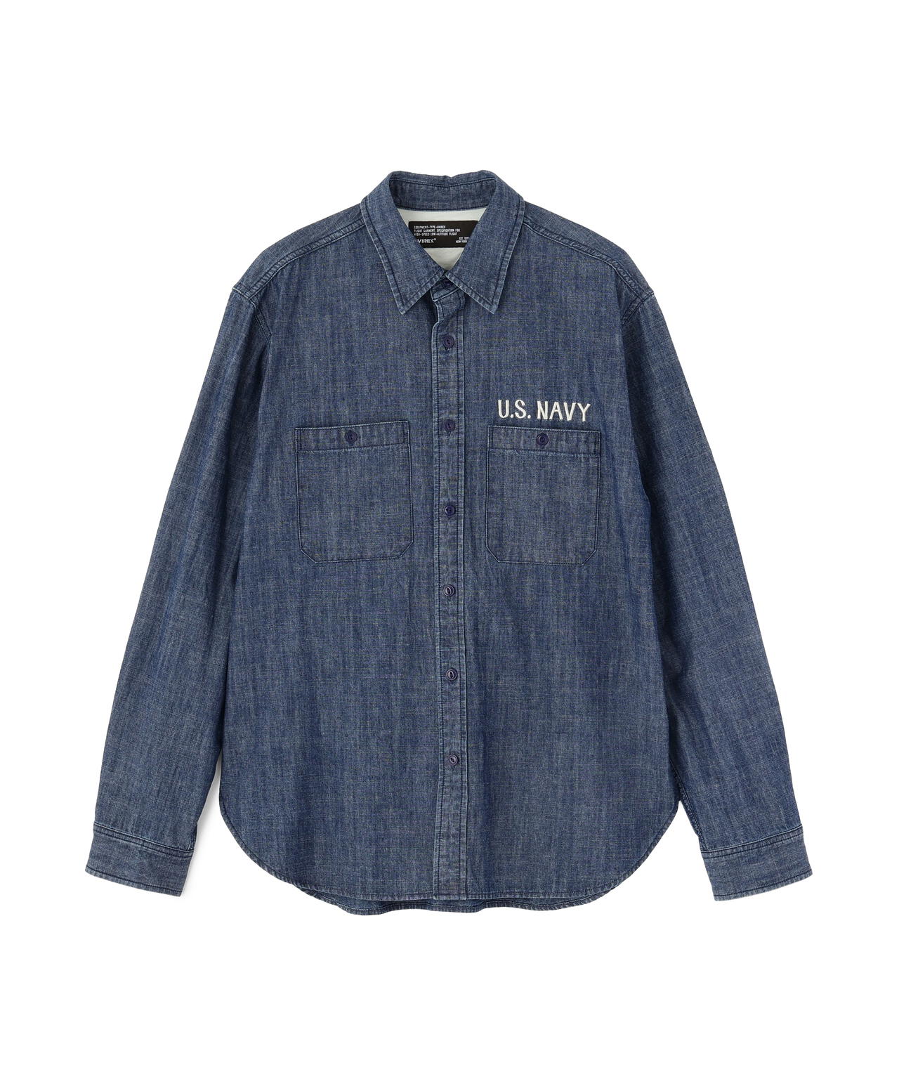 《NAVAL COLLECTION》CHAMBRAY NAVY TOUR LONG SLEEVE SHIRT