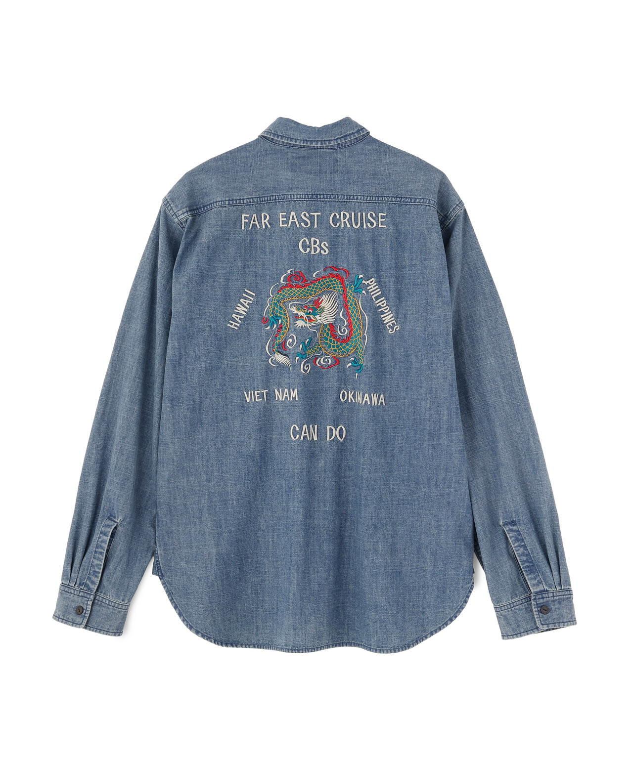《NAVAL COLLECTION》CHAMBRAY NAVY TOUR LONG SLEEVE SHIRT