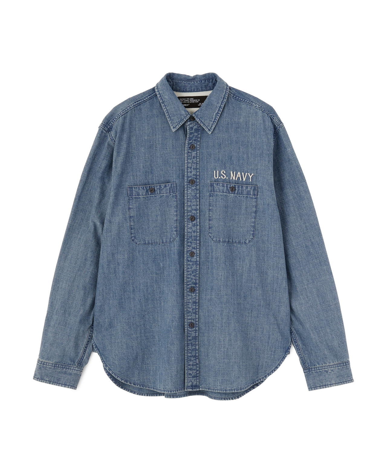 《NAVAL COLLECTION》CHAMBRAY NAVY TOUR LONG SLEEVE SHIRT