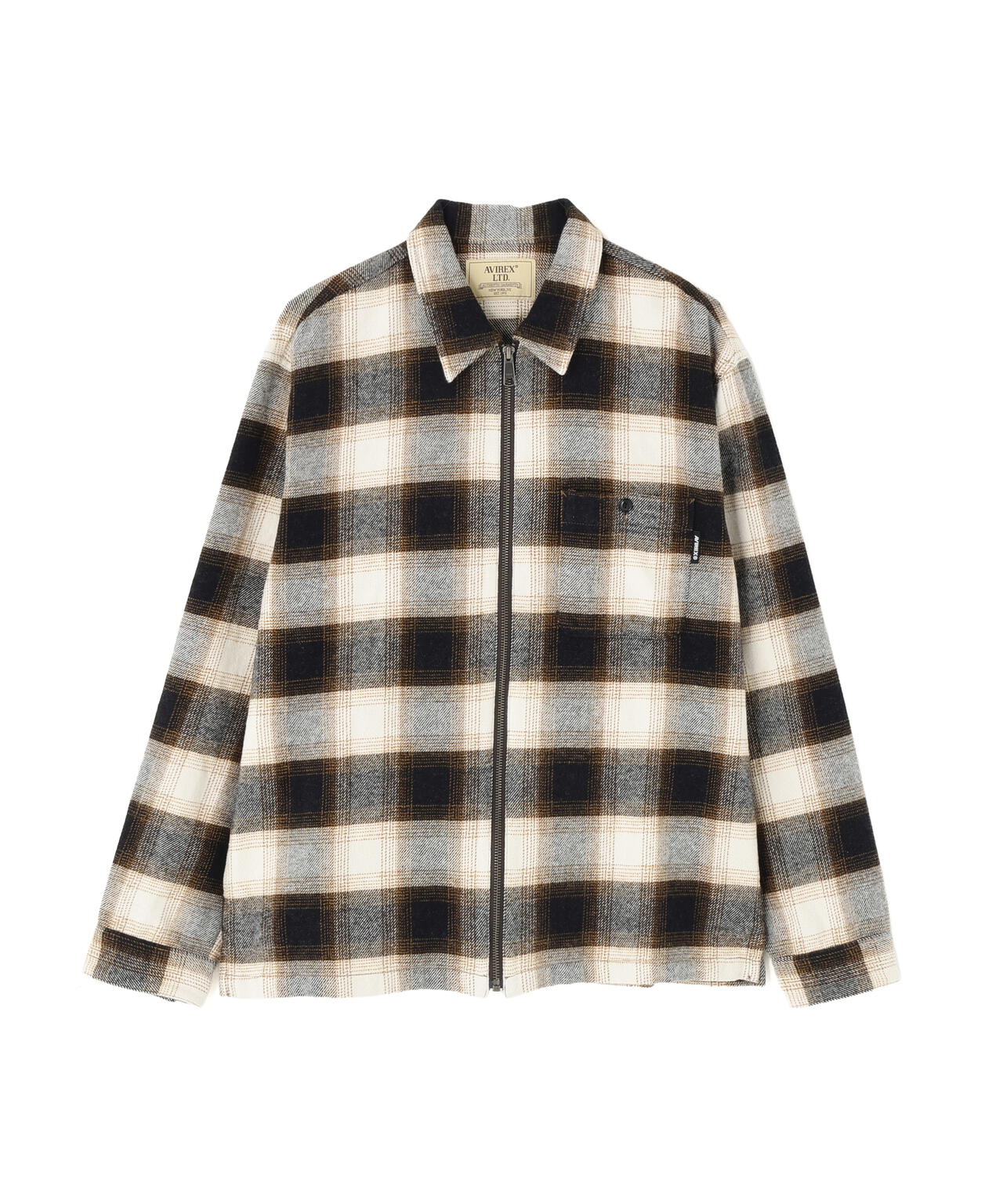 ジャケット・アウター 00s archive ombre check far jacket y2k 直営店限定》OMBRE CHECK ZIP SHIRT | AVIREX（アヴィレックス