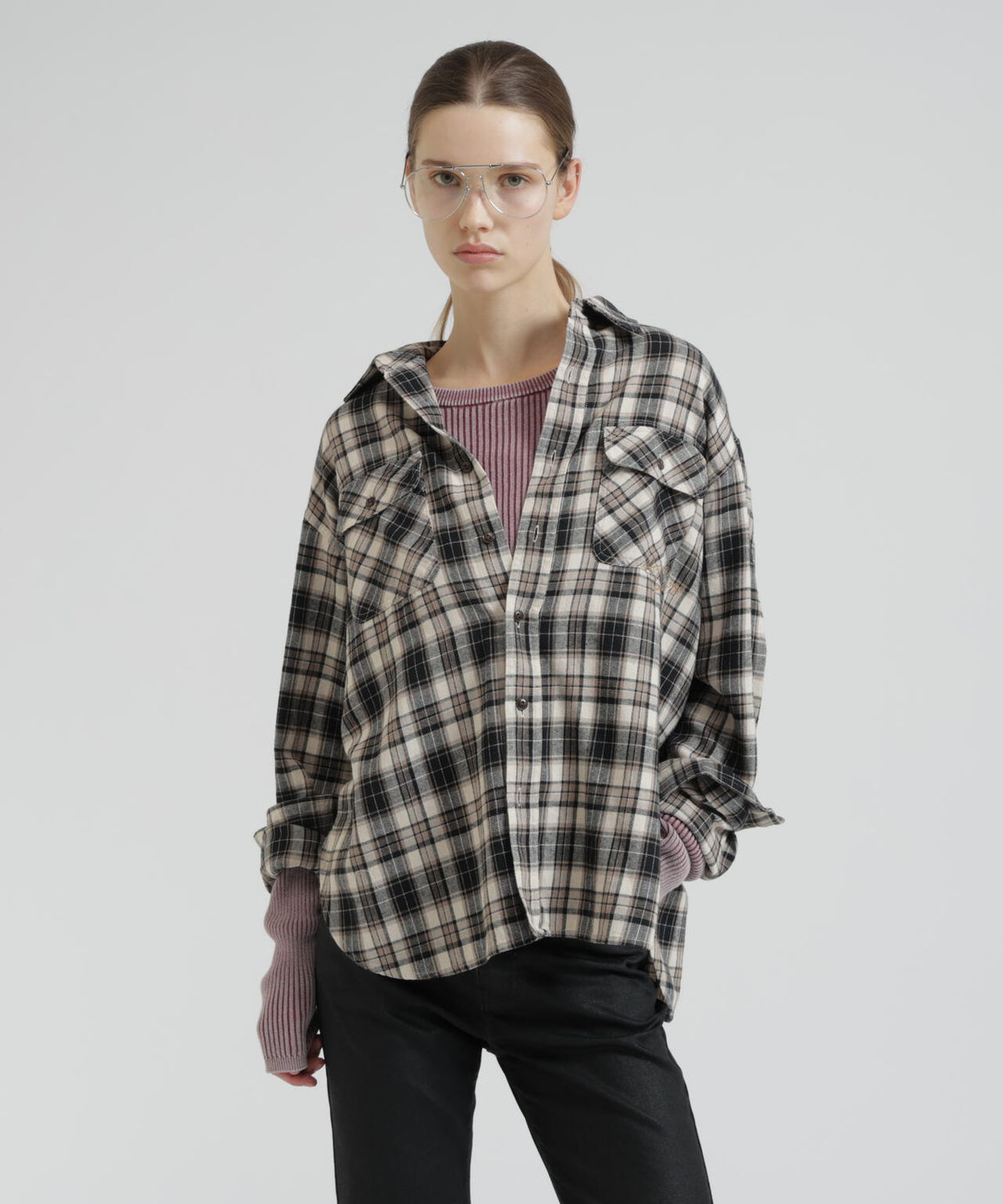 CHEMICAL WASH CHECK SHIRTS