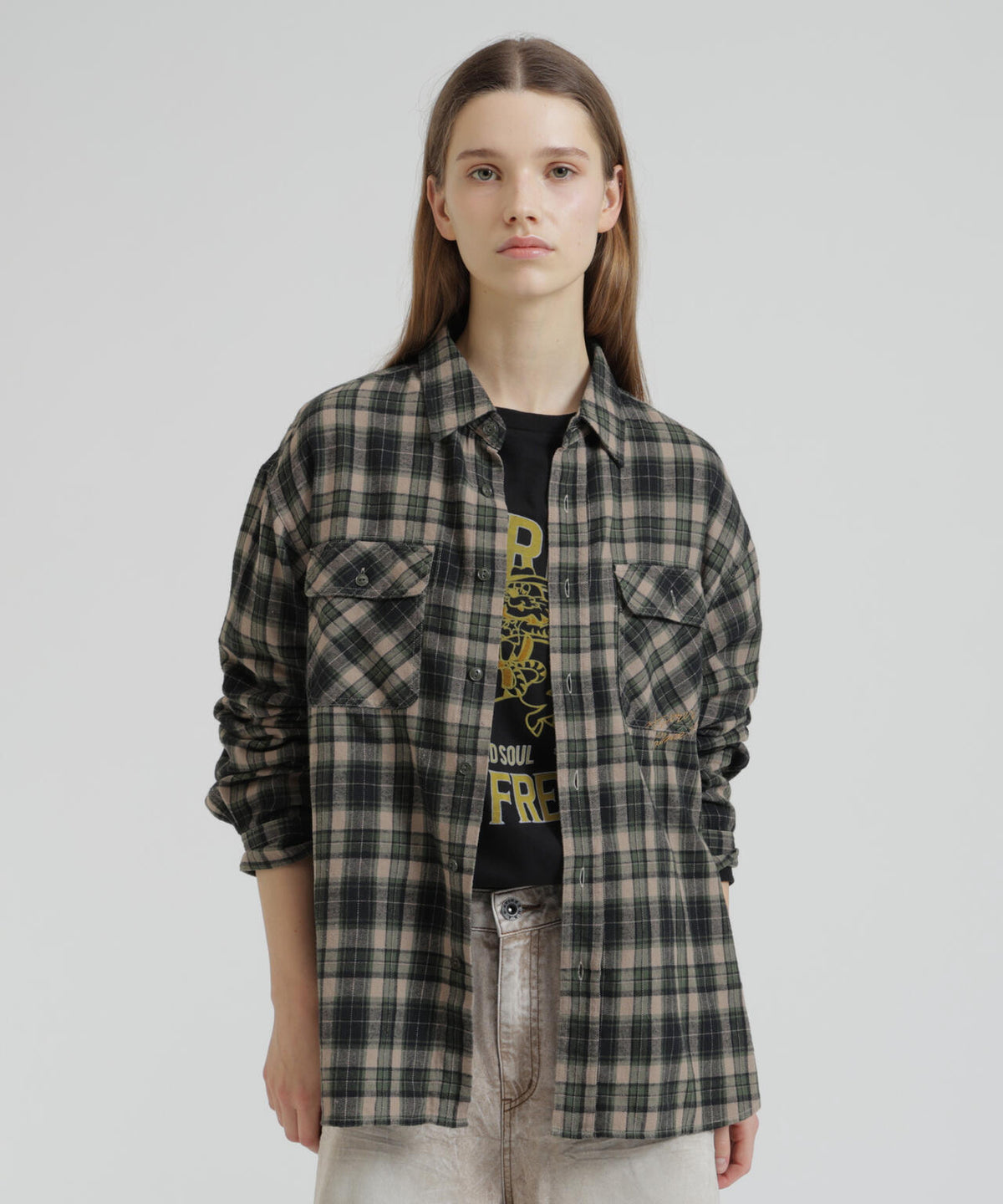 CHEMICAL WASH CHECK SHIRTS