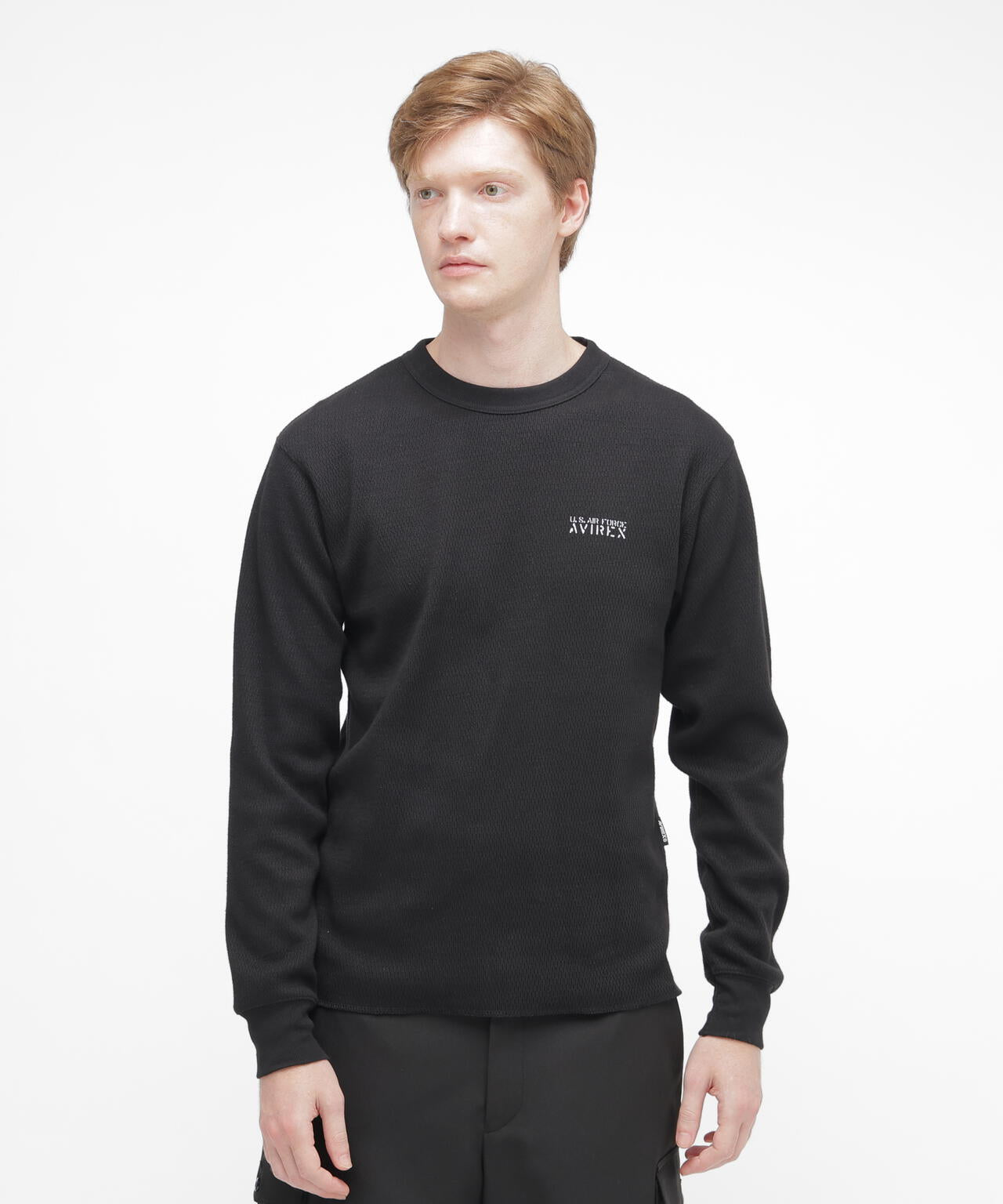 HONEYCOMB WAFFLE L/S CREW T-SHIRT