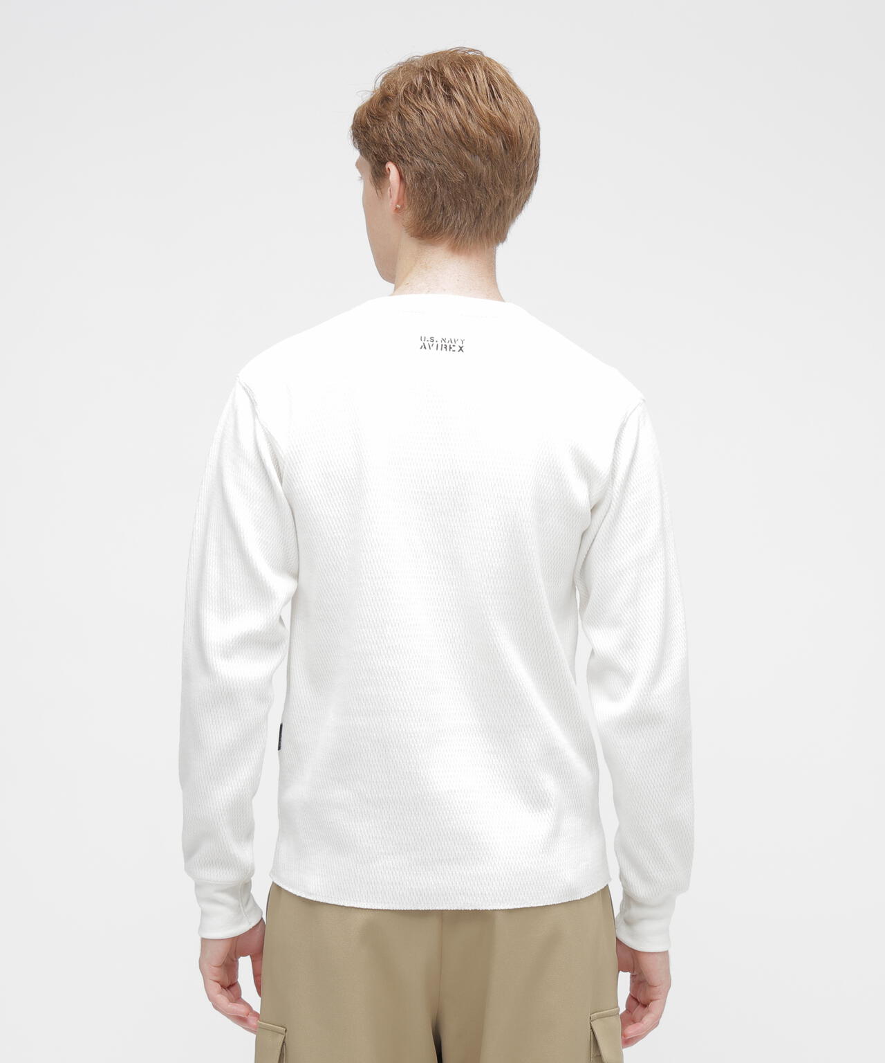 kinema waffle henley neck ナチュラル サイズS HONEYCOMB WAFFLE L/S HENLEY NECK T-SHIRT | AVIREX（アヴィレックス