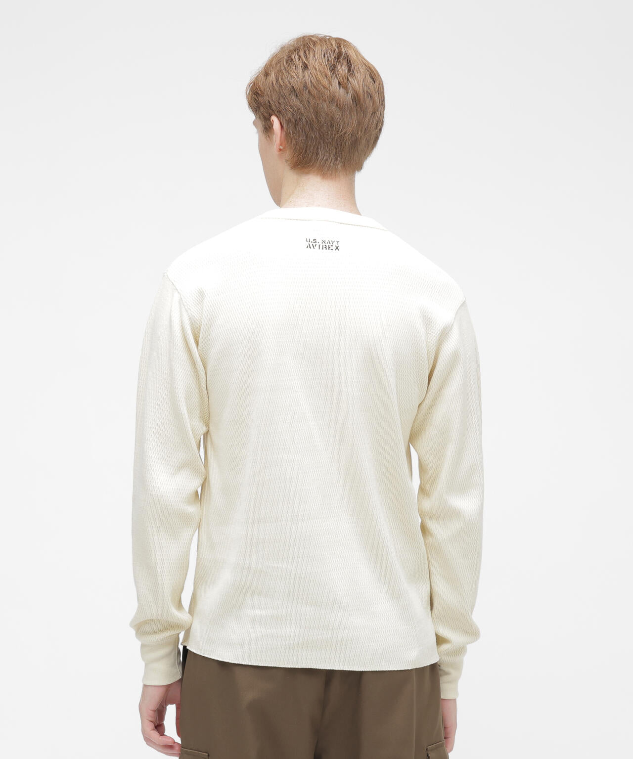 HONEYCOMB WAFFLE L/S HENRY NECK T-SHIRT