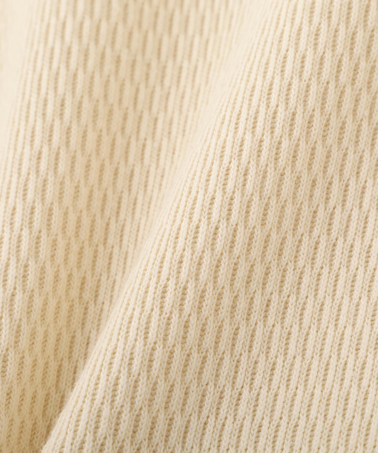 HONEYCOMB WAFFLE L/S HENRY NECK T-SHIRT