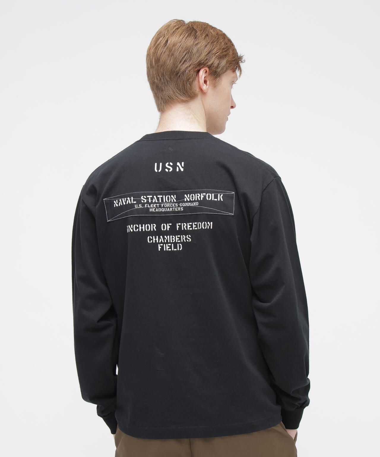 L/S T-SHIRT ”NAVY STENCIL”