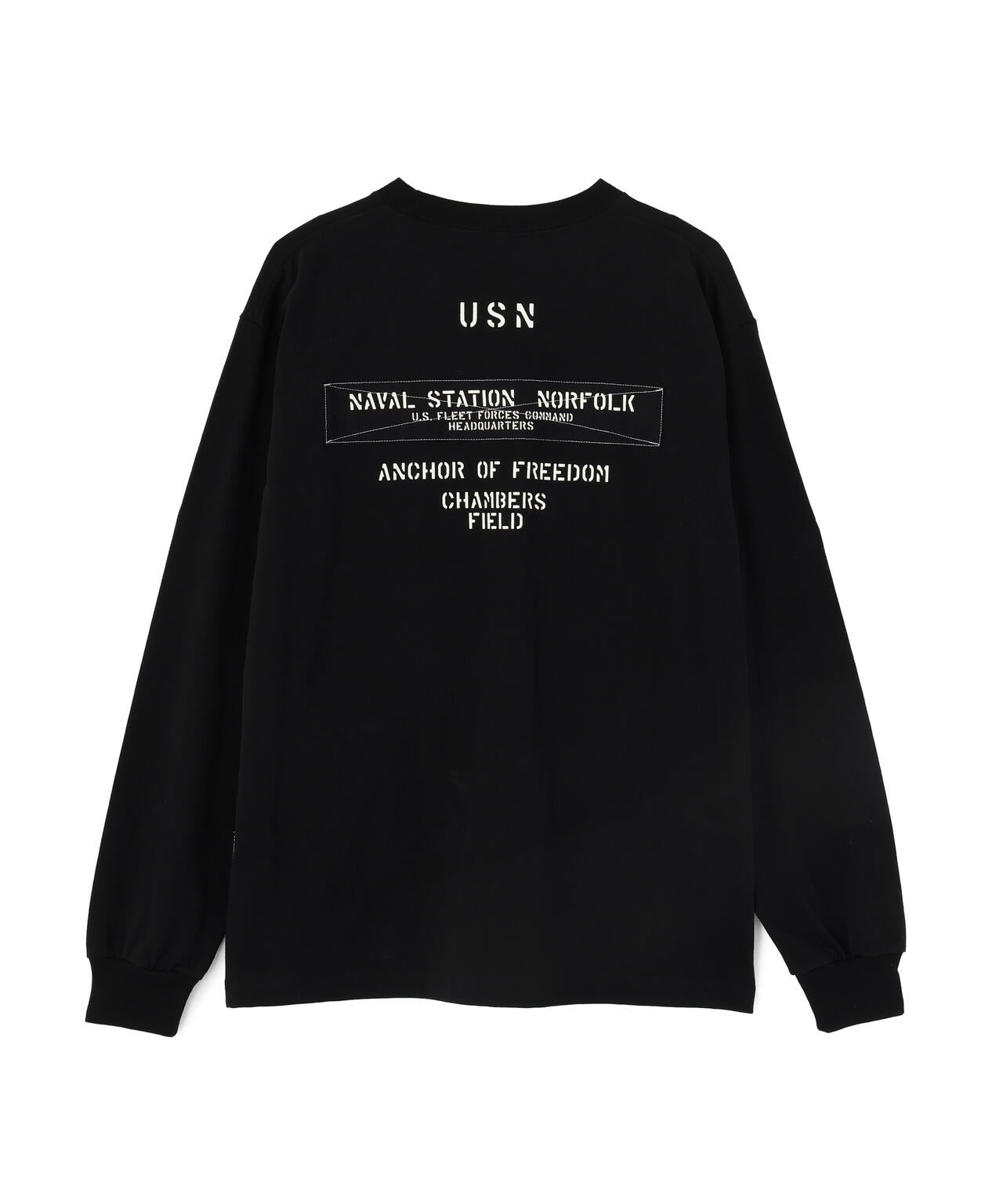 L/S T-SHIRT ”NAVY STENCIL”