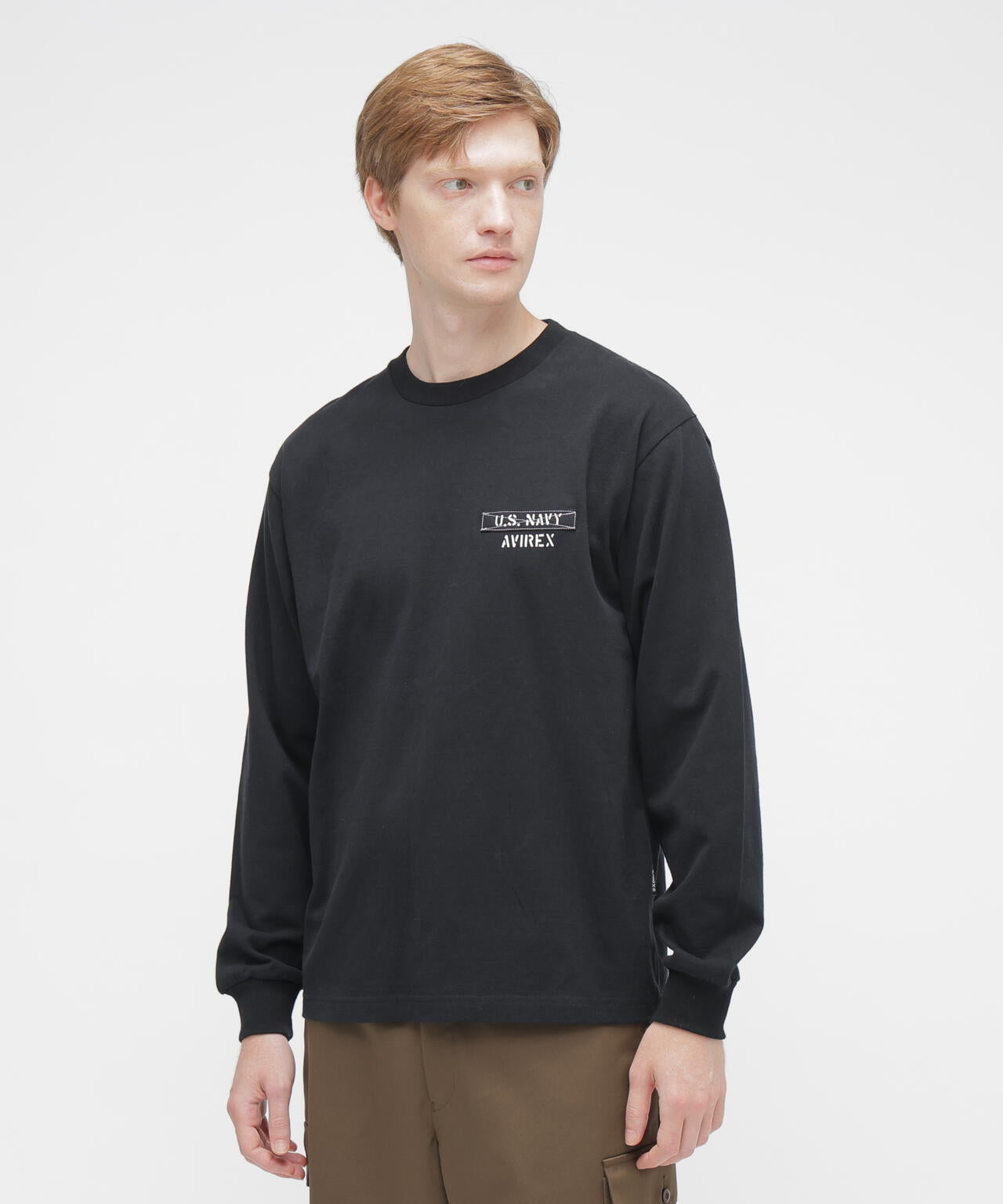 L/S T-SHIRT ”NAVY STENCIL”