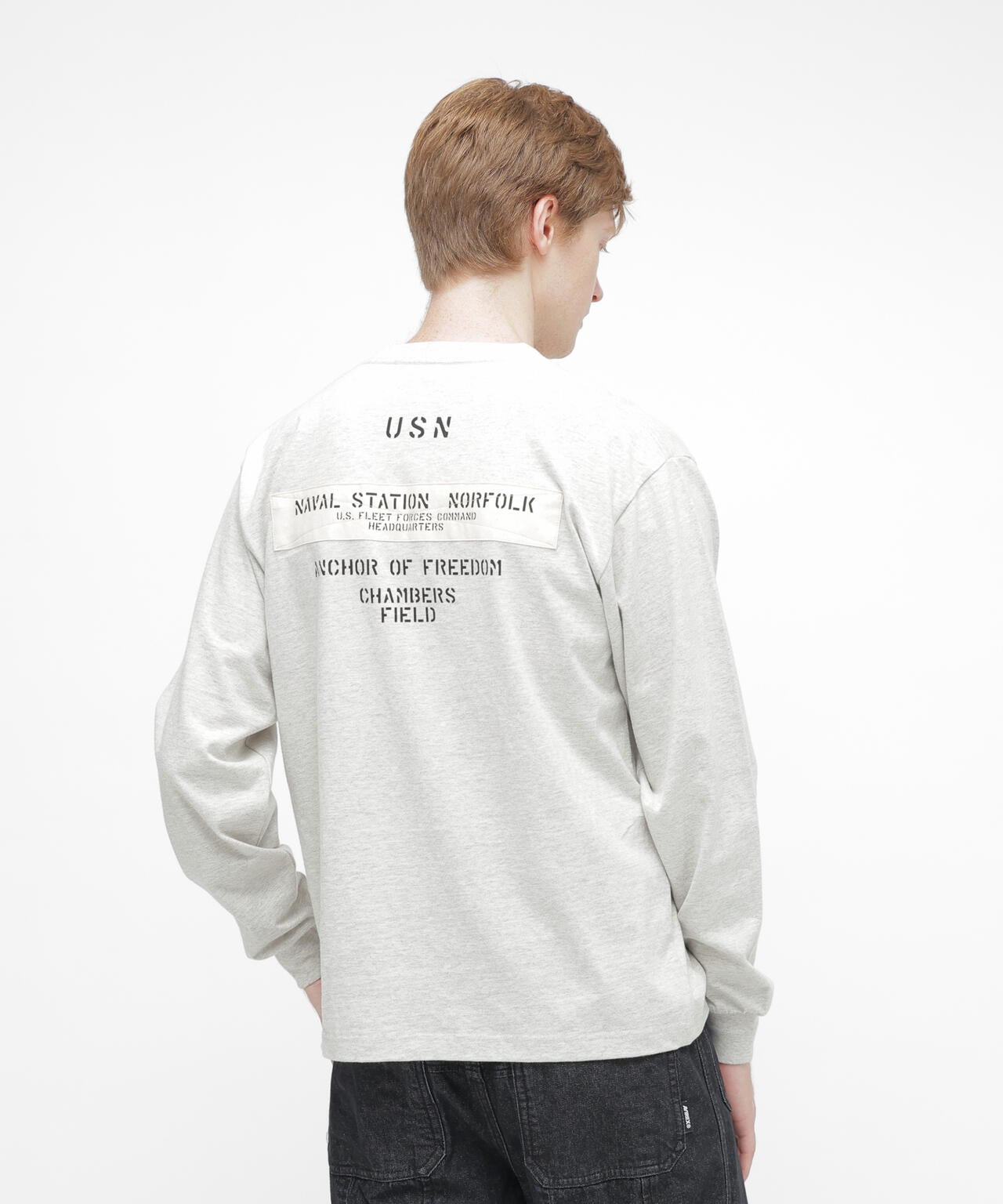 L/S T-SHIRT ”NAVY STENCIL”