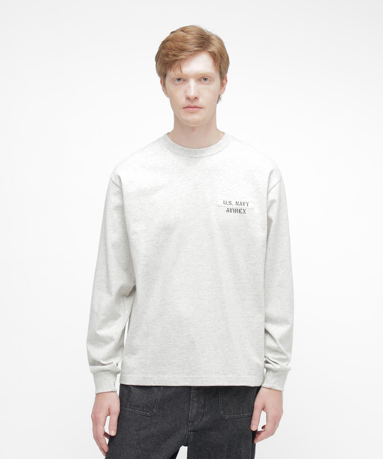 L/S T-SHIRT ”NAVY STENCIL”