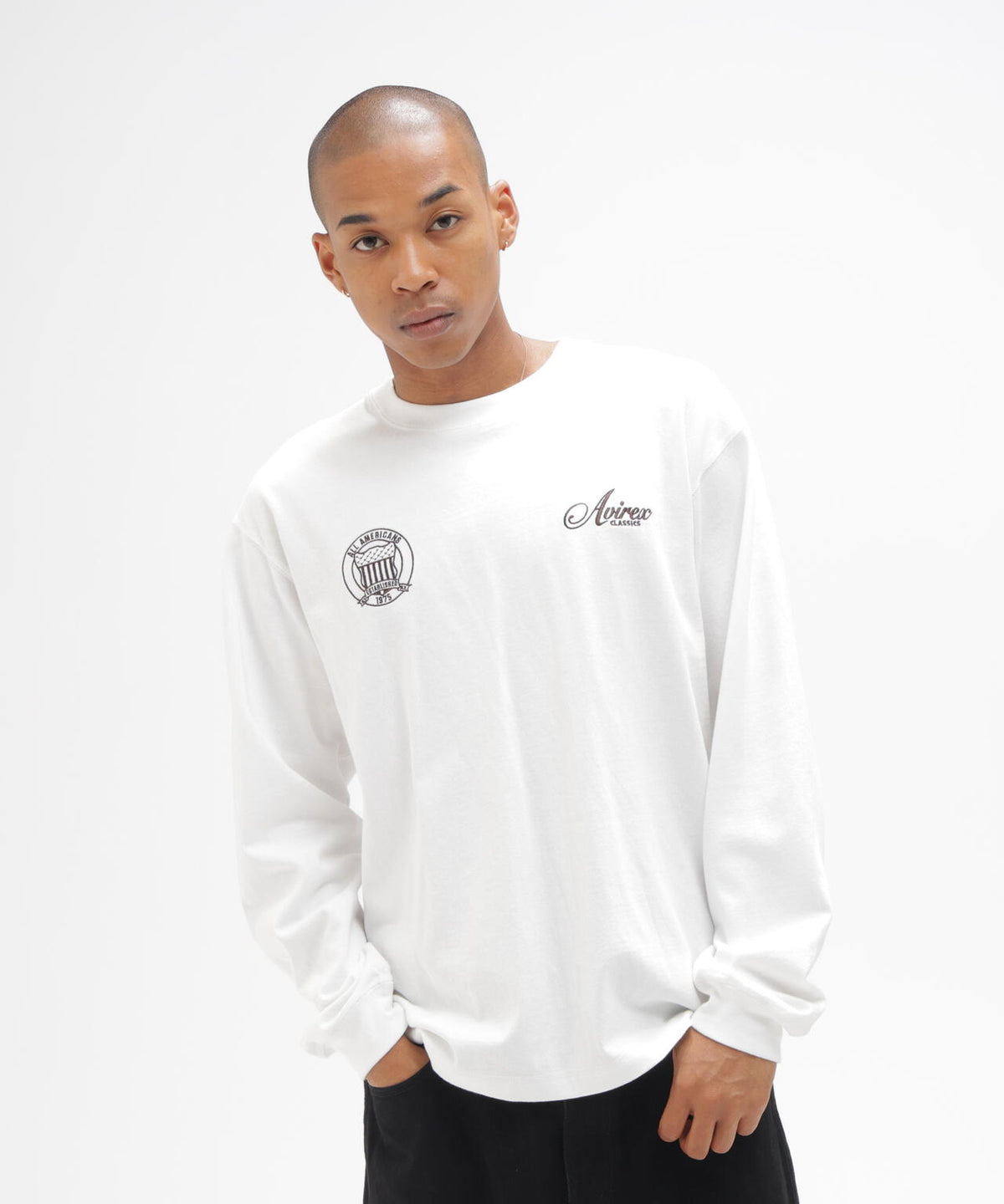 STITCH EMBROIDERY LOGO L/S T-SHIRT