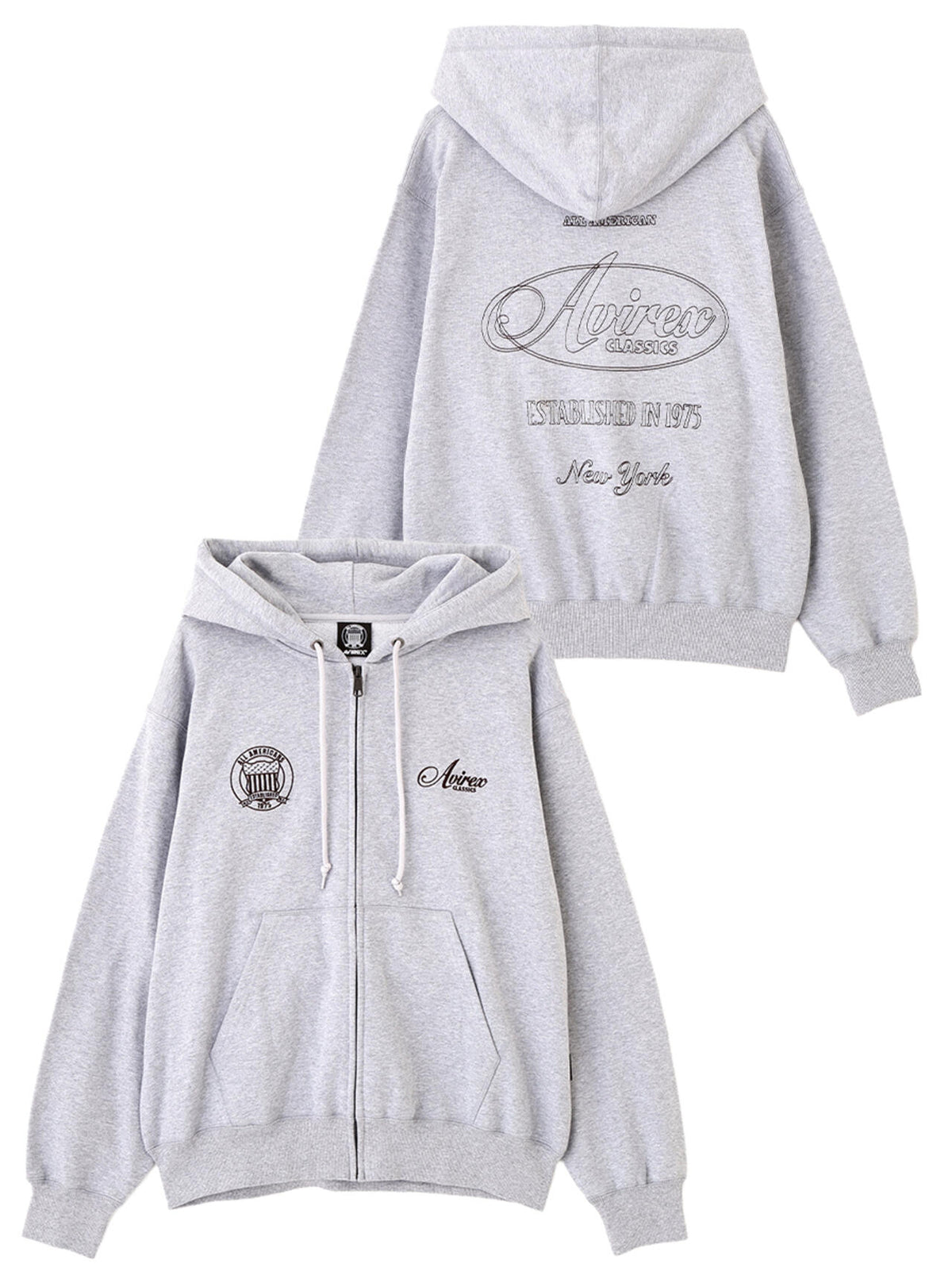 STITCH EMBROIDERY LOGO ZIP PARKA