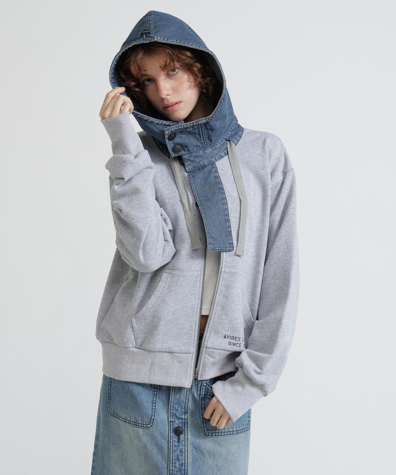 《NAVAL COLLECTION》DENIM COMBI PARKA