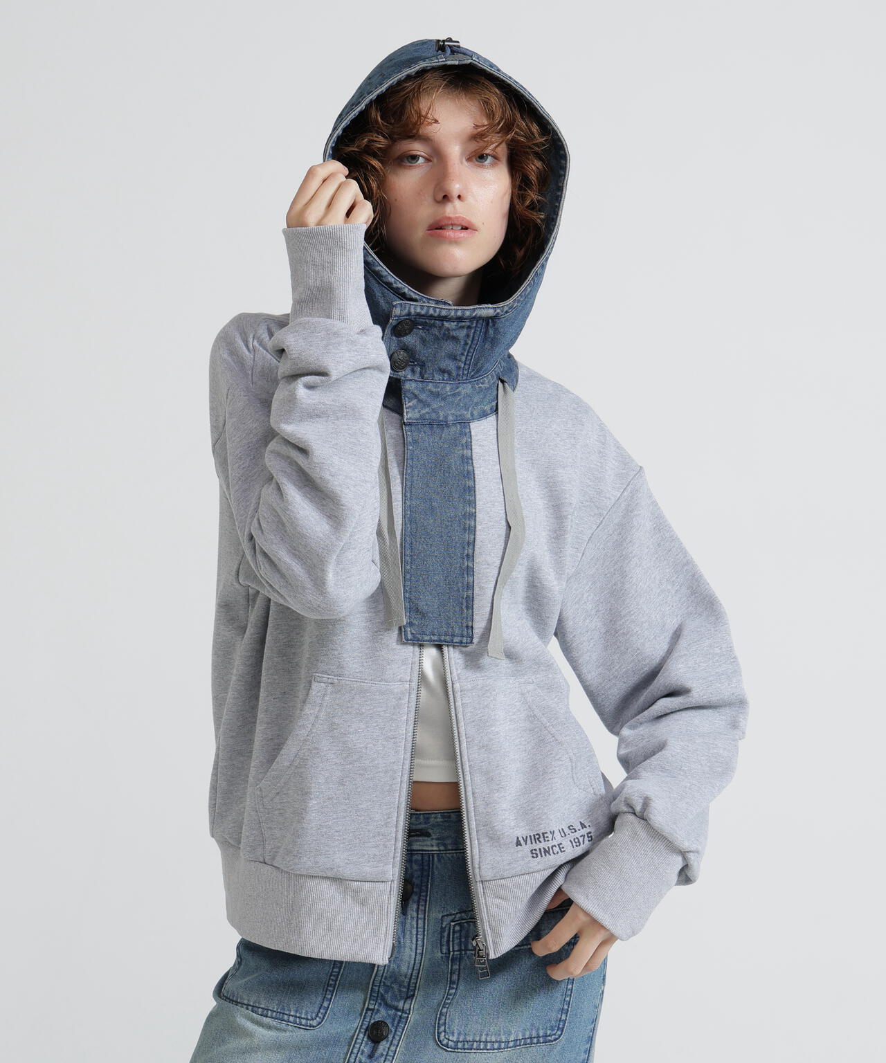 《NAVAL COLLECTION》DENIM COMBI PARKA