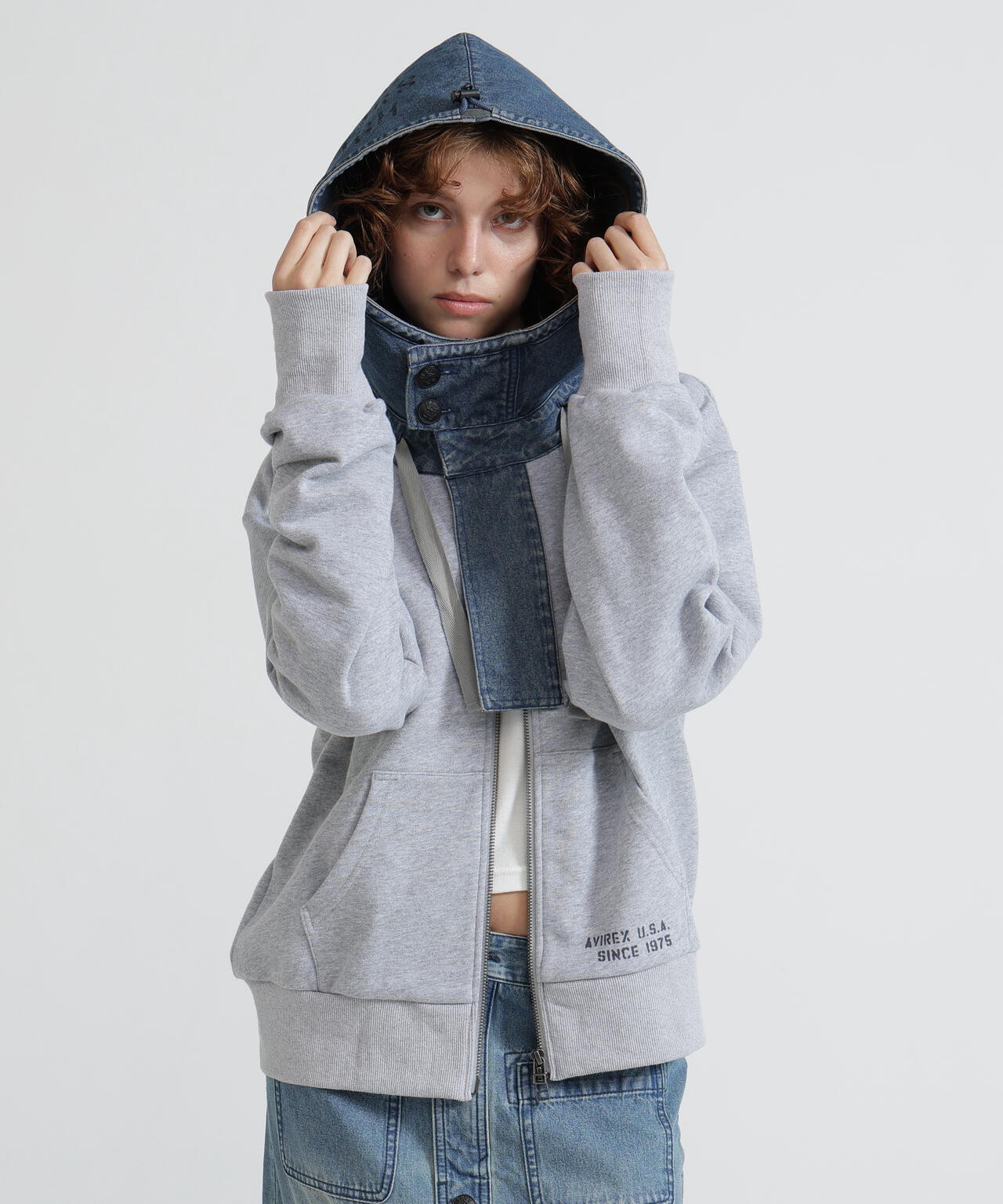 《NAVAL COLLECTION》DENIM COMBI PARKA