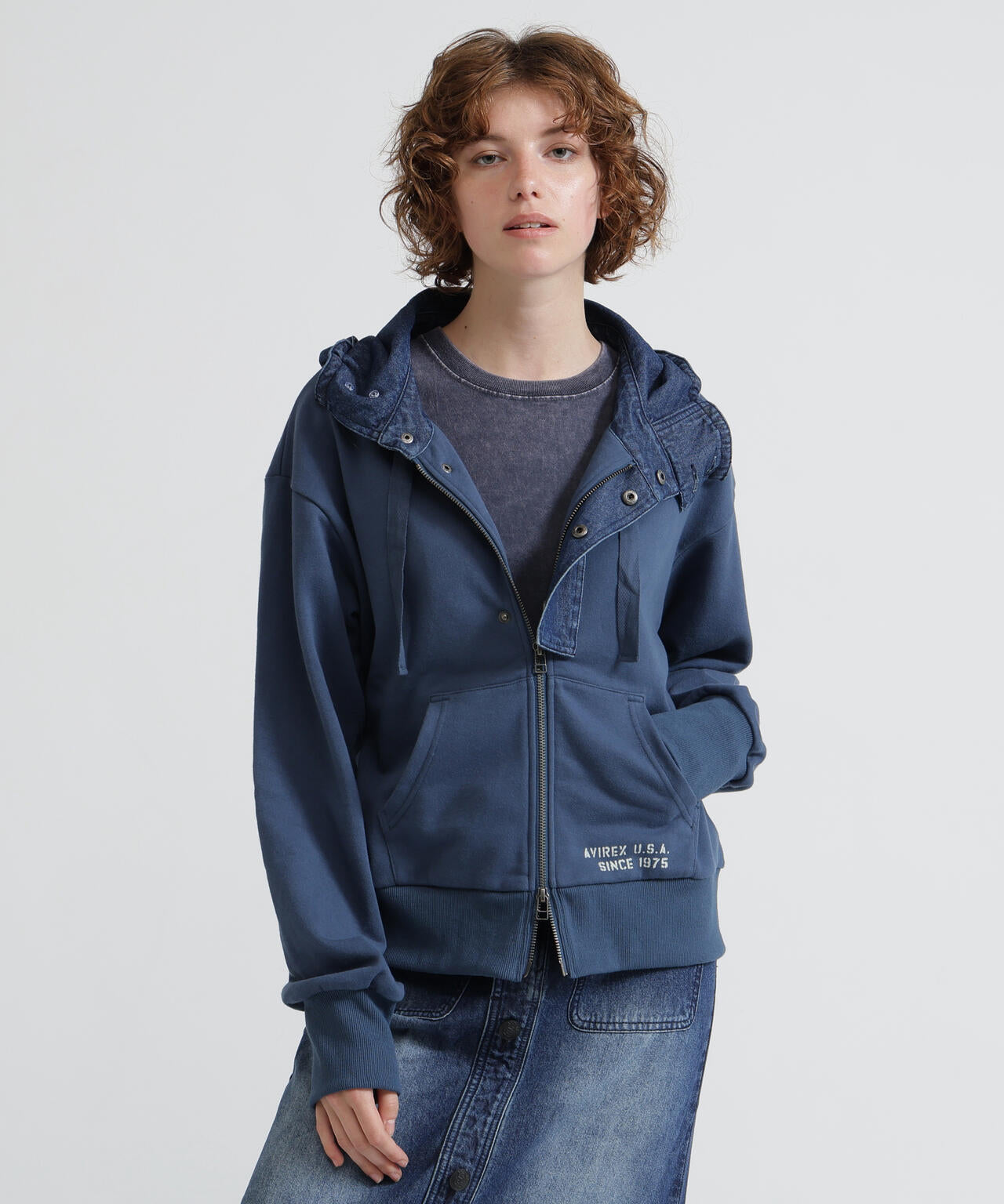 《NAVAL COLLECTION》DENIM COMBI PARKA