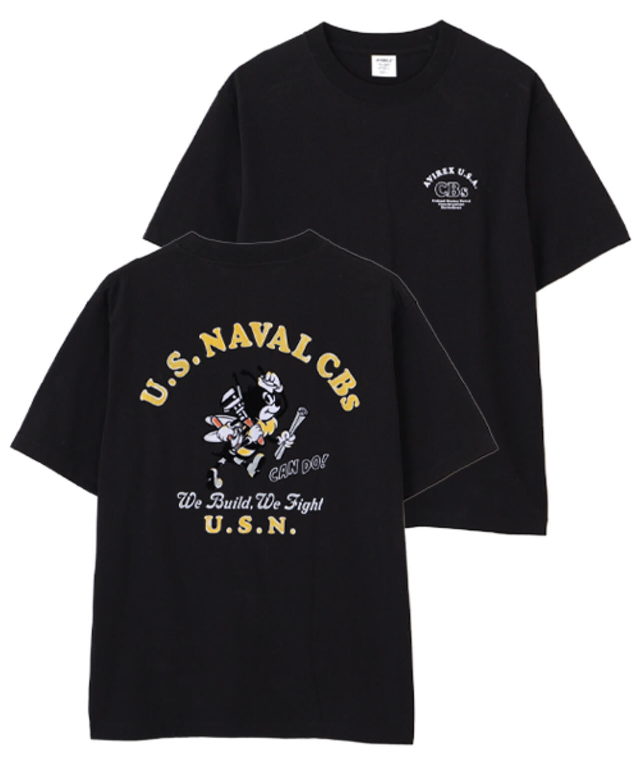 AVIREX U.S. アメリカ海軍特殊部隊迷信柄使用まさにミリタリーです。 U.S. NAVAL CBs FLOCKY T-SHIRT | AVIREX（アヴィレックス） ｜【公式