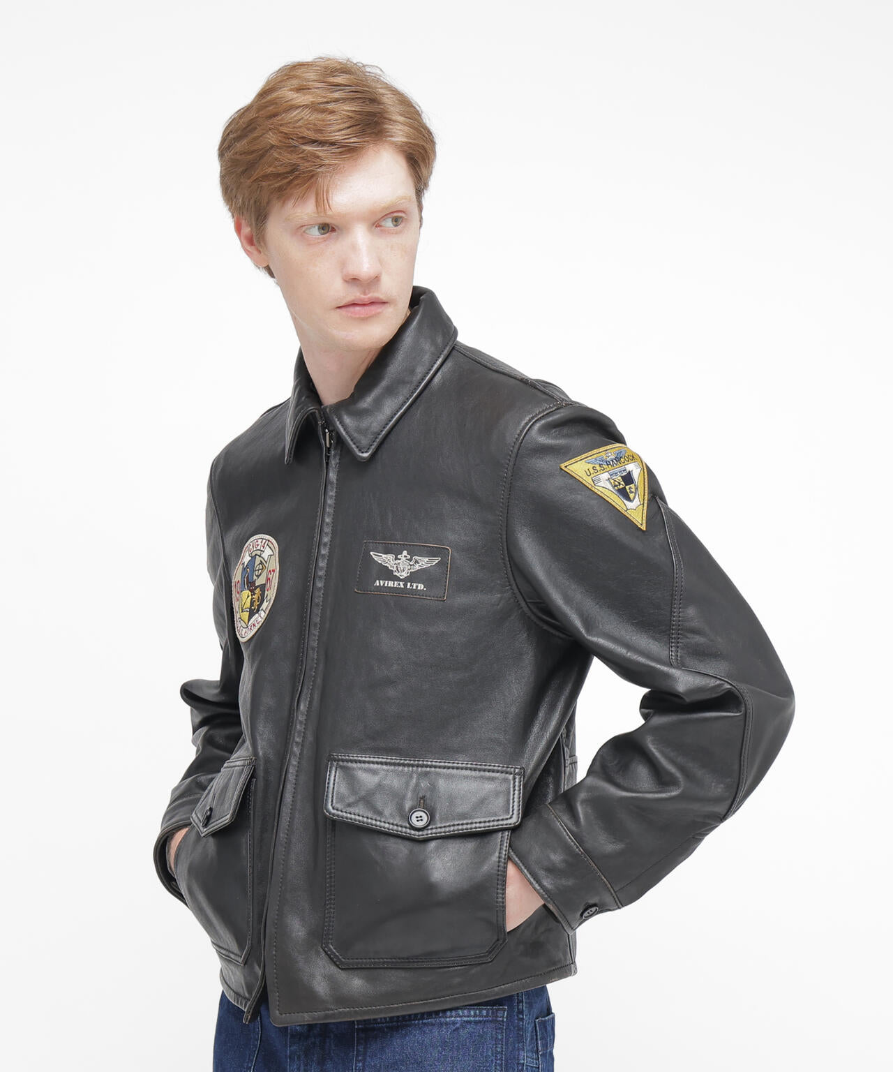 《NAVAL COLLECTION》M-421A LEATHER JACKET