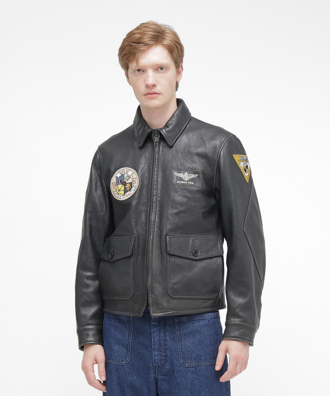 《NAVAL COLLECTION》M-421A LEATHER JACKET