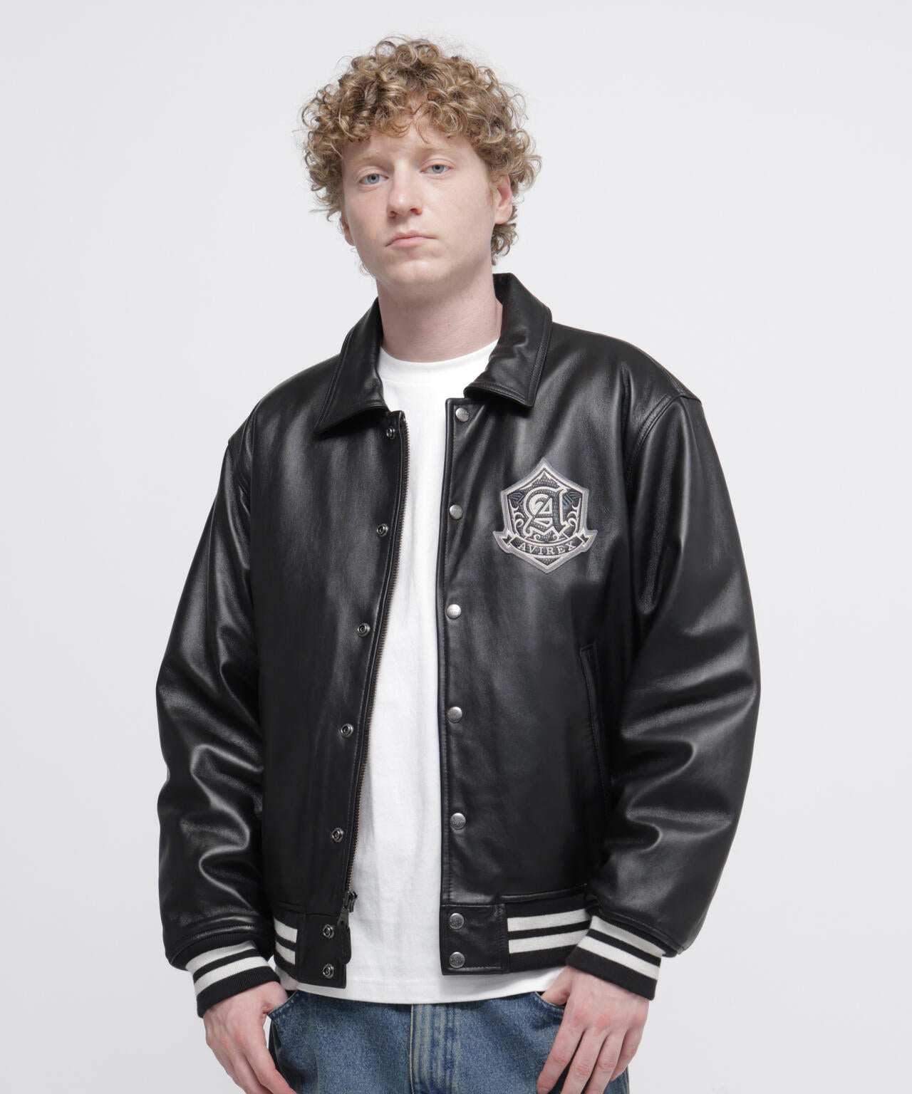 VARSITY LEATHER JACKET ”SELECTED AUTHORITY” | AVIREX