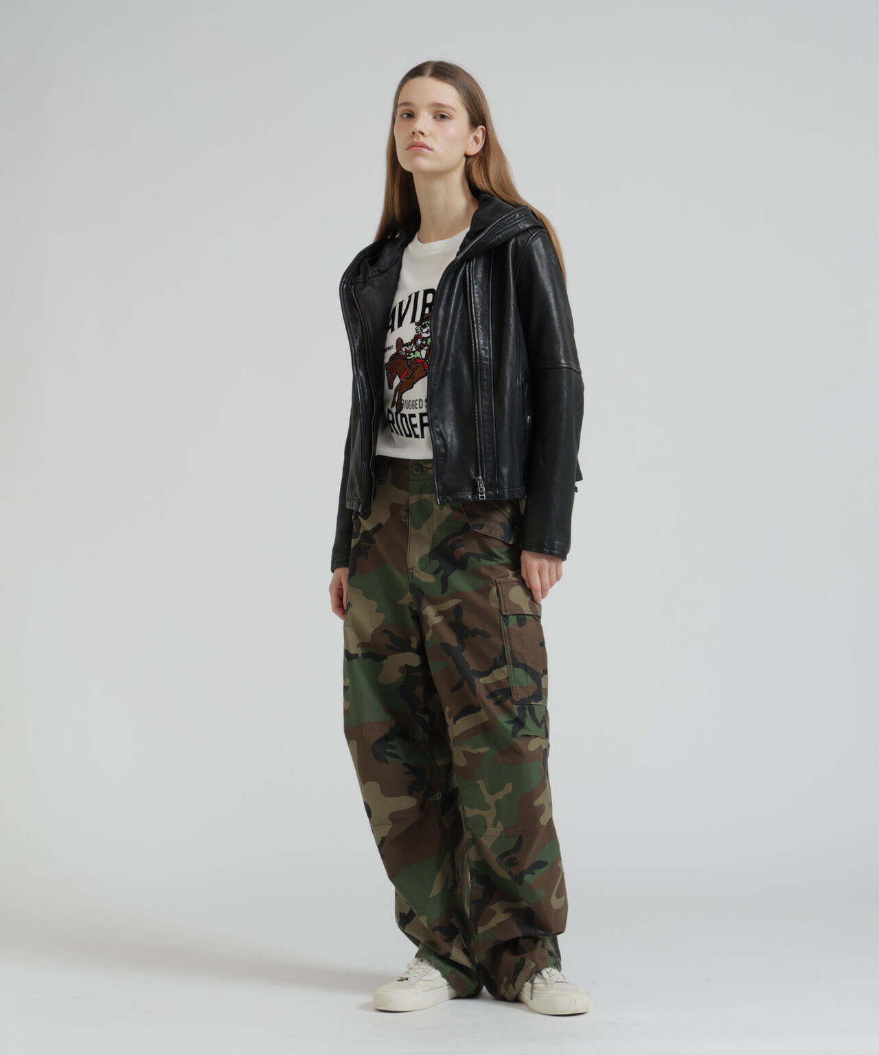 《WOMAN》SHEEP HOOD LEATHER JACKET