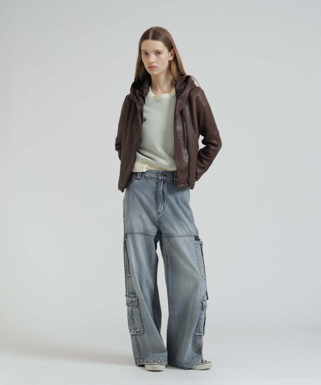 《WOMAN》SHEEP HOOD LEATHER JACKET