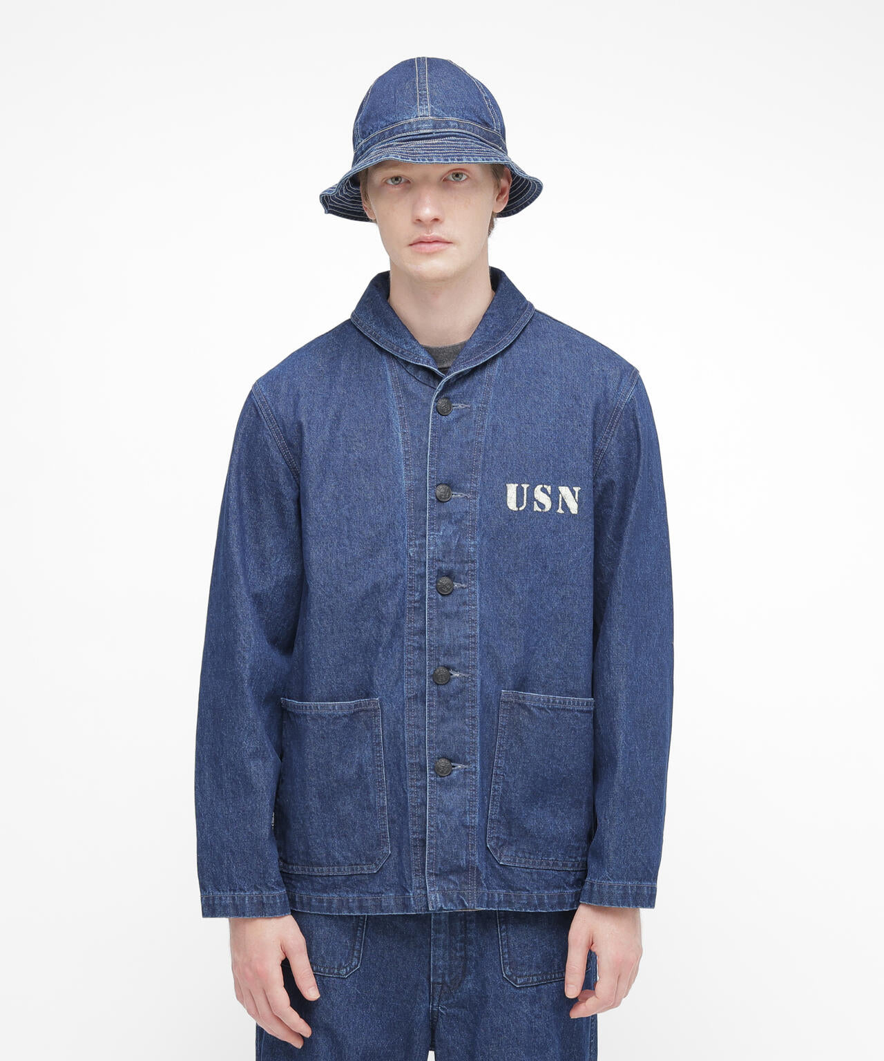 《NAVAL COLLECTION》M-43 DENIM SHAWL COLLAR JACKET