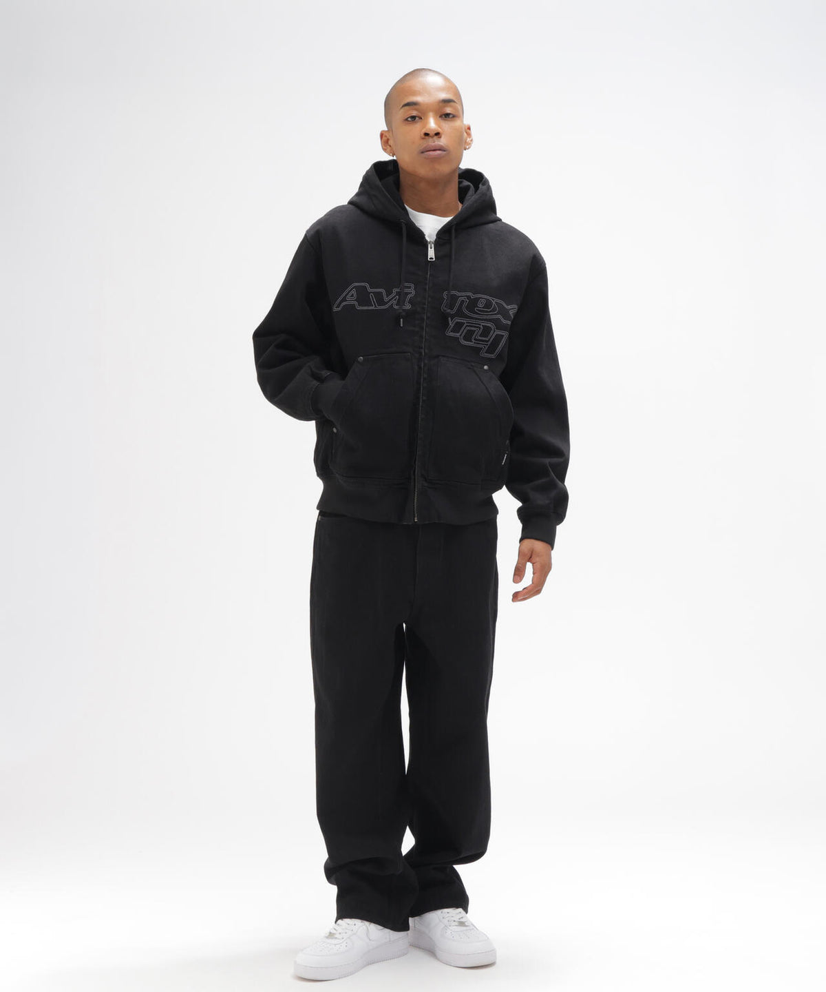 GOALERS STITCH DENIM ZIP HOODIE