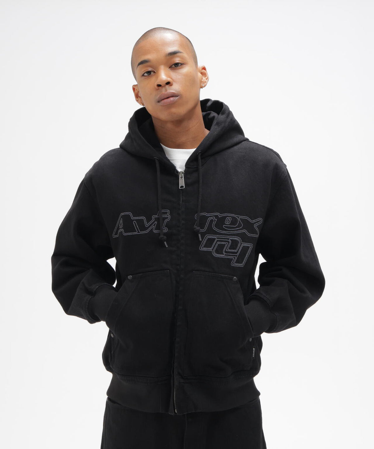 GOALERS STITCH DENIM ZIP HOODIE