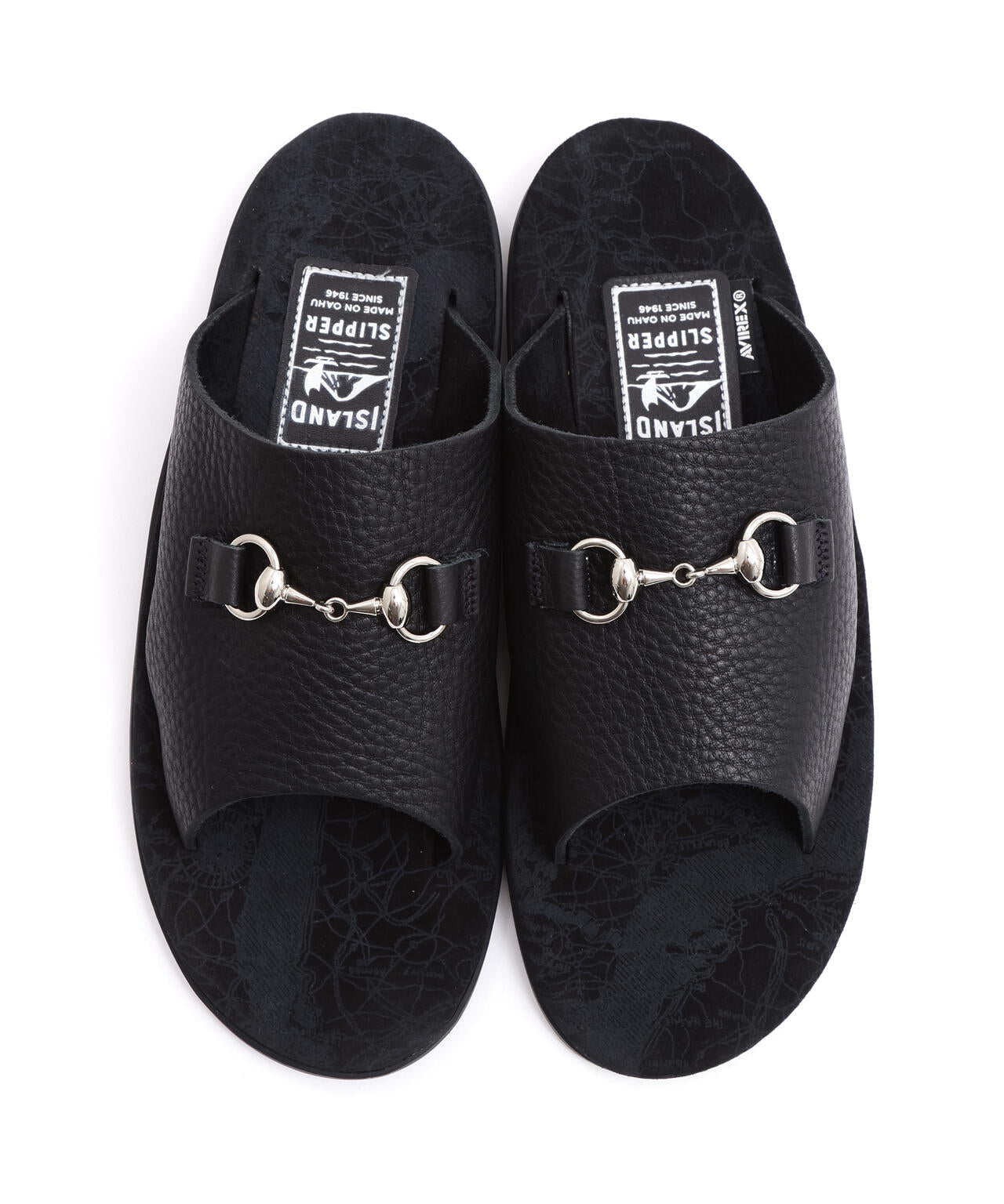 AVIREX×ISLAND SLIPPER》MAP PATTERN BIT SLIDE SANDAL | AVIREX