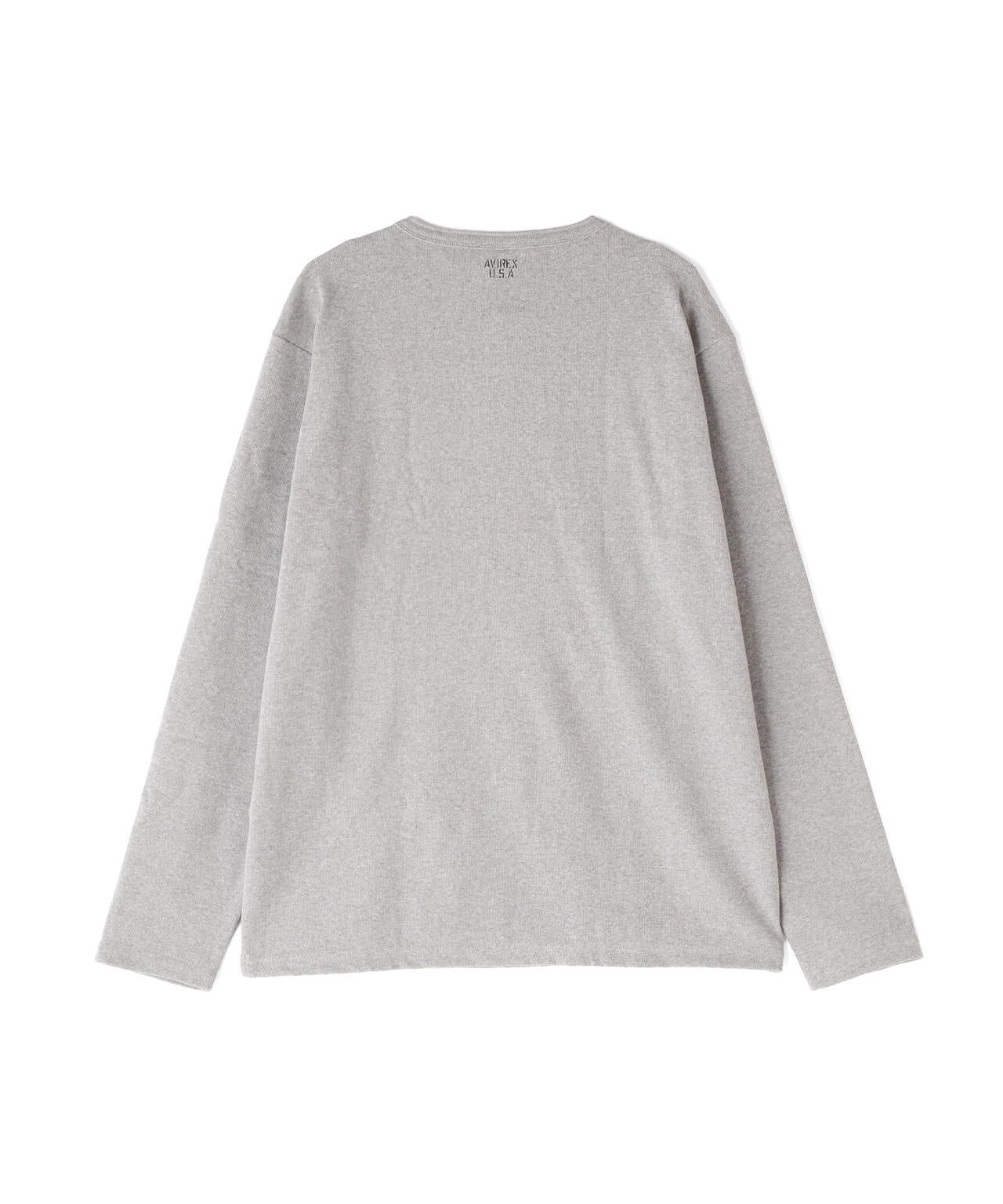 BIG SIZE RIB L/S HENLEY NECK T-SHIRT