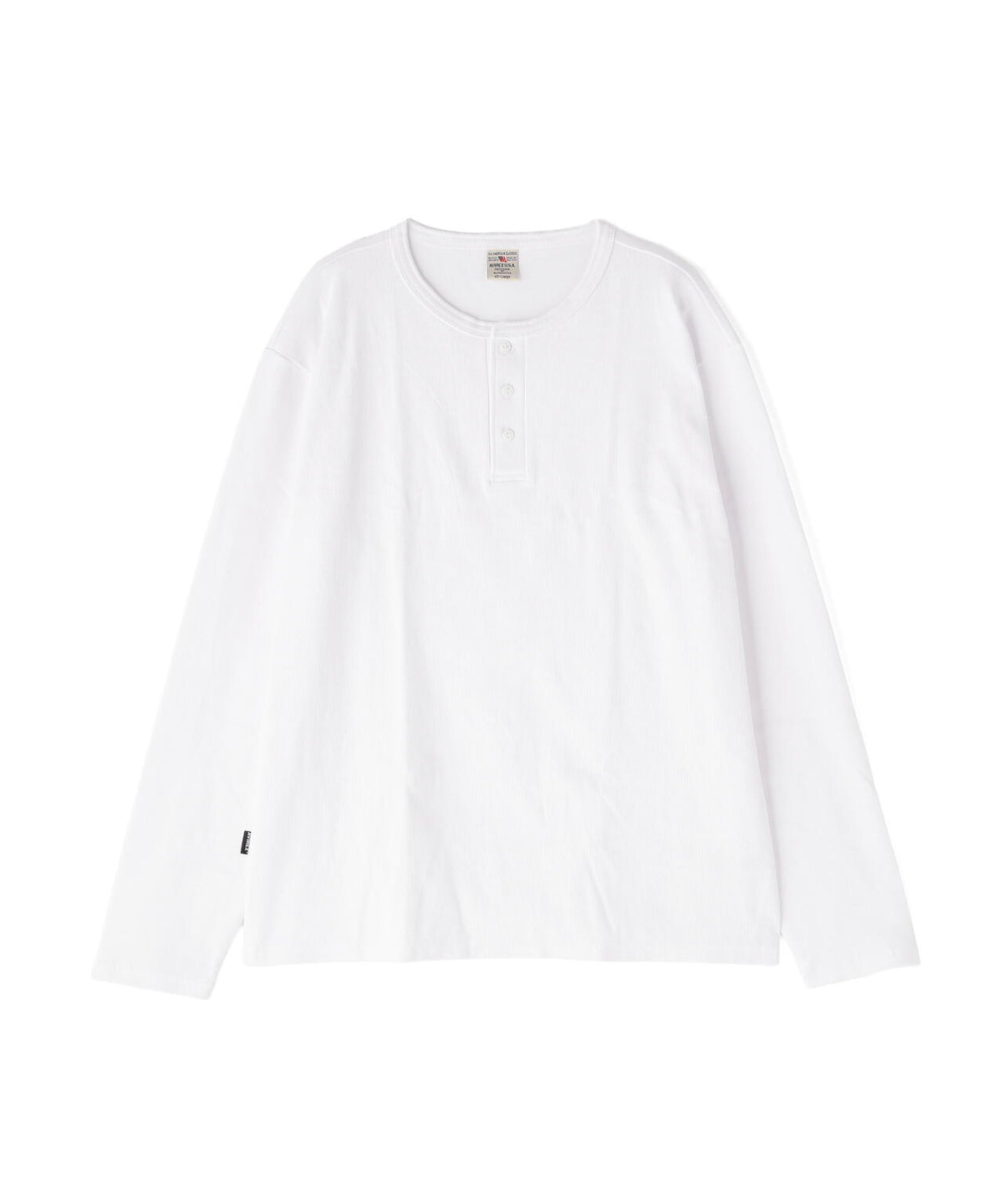 《DAILY/デイリー》BIG SIZE RIB L/S HENLEY NECK T-SHIRT