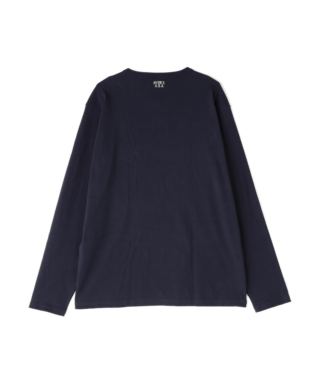 BIG SIZE RIB L/S HENLEY NECK T-SHIRT