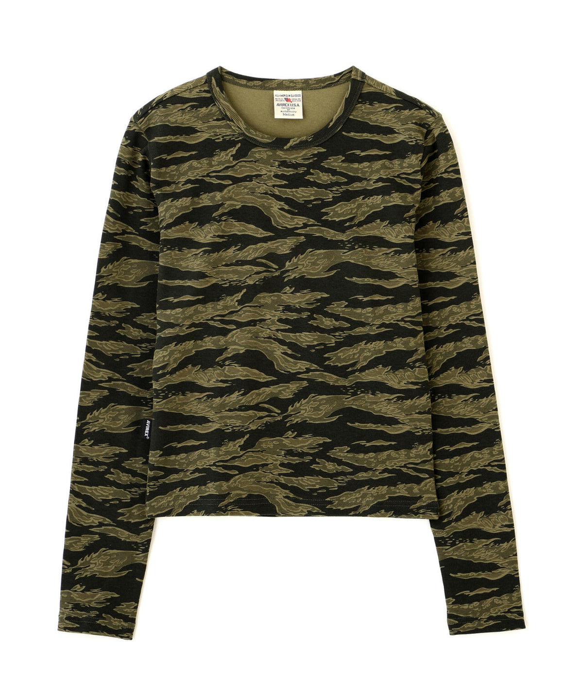 《WEB限定/DAILY/デイリー/WOMAN》RIB CAMO L/S CREW NECK T-SHIRT