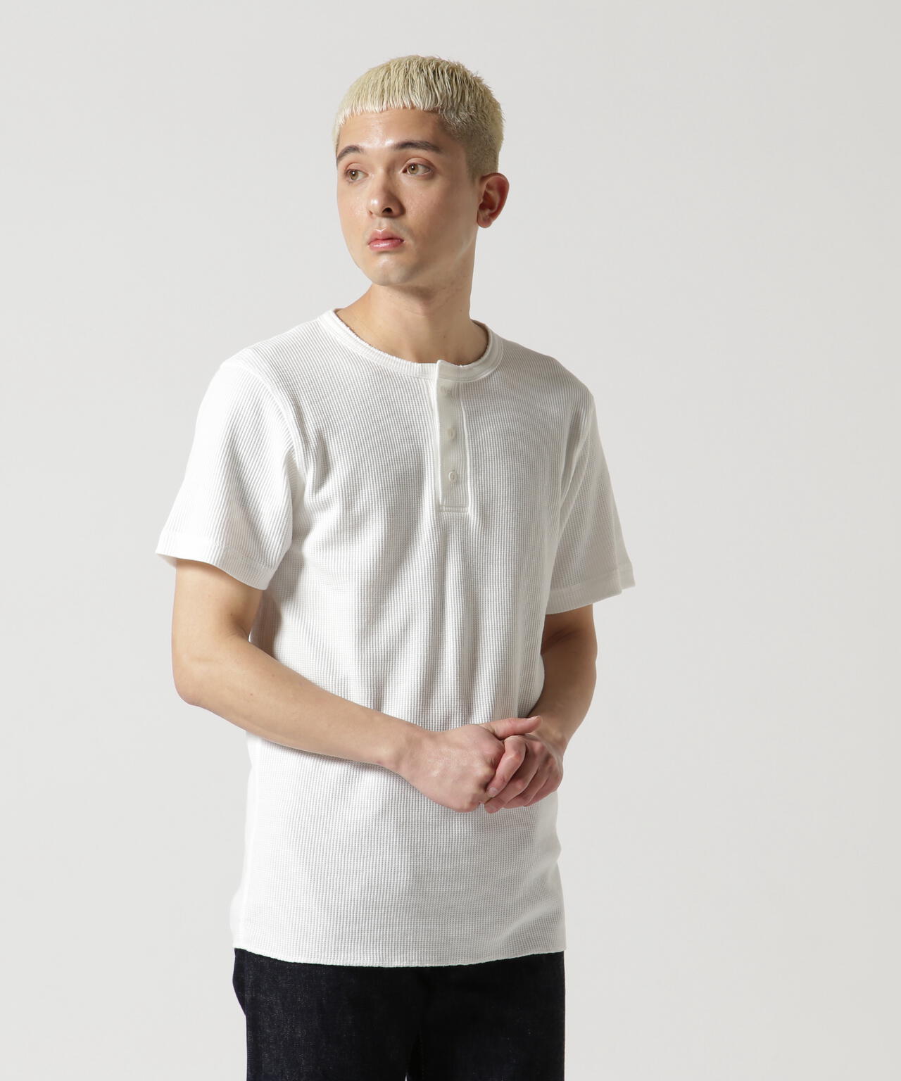 《DAILY/デイリー》THERMAL HENRY NECK T-SHIRT