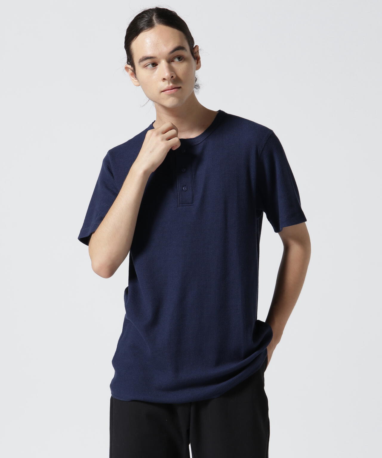 《DAILY/デイリー》THERMAL HENRY NECK T-SHIRT